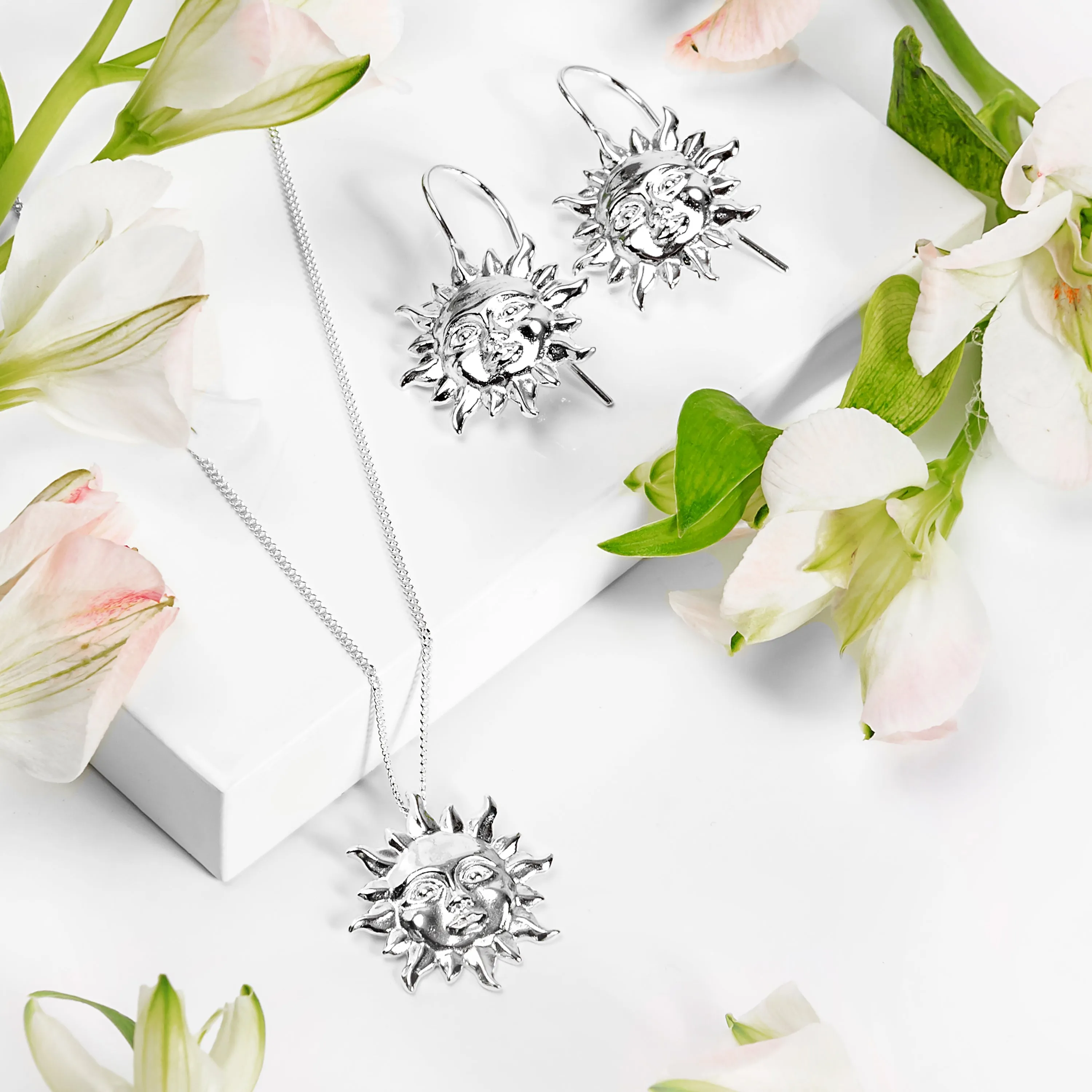 'Sun of May' Sun Face Necklace in Silver sold by Henryka product image thumbnail 5