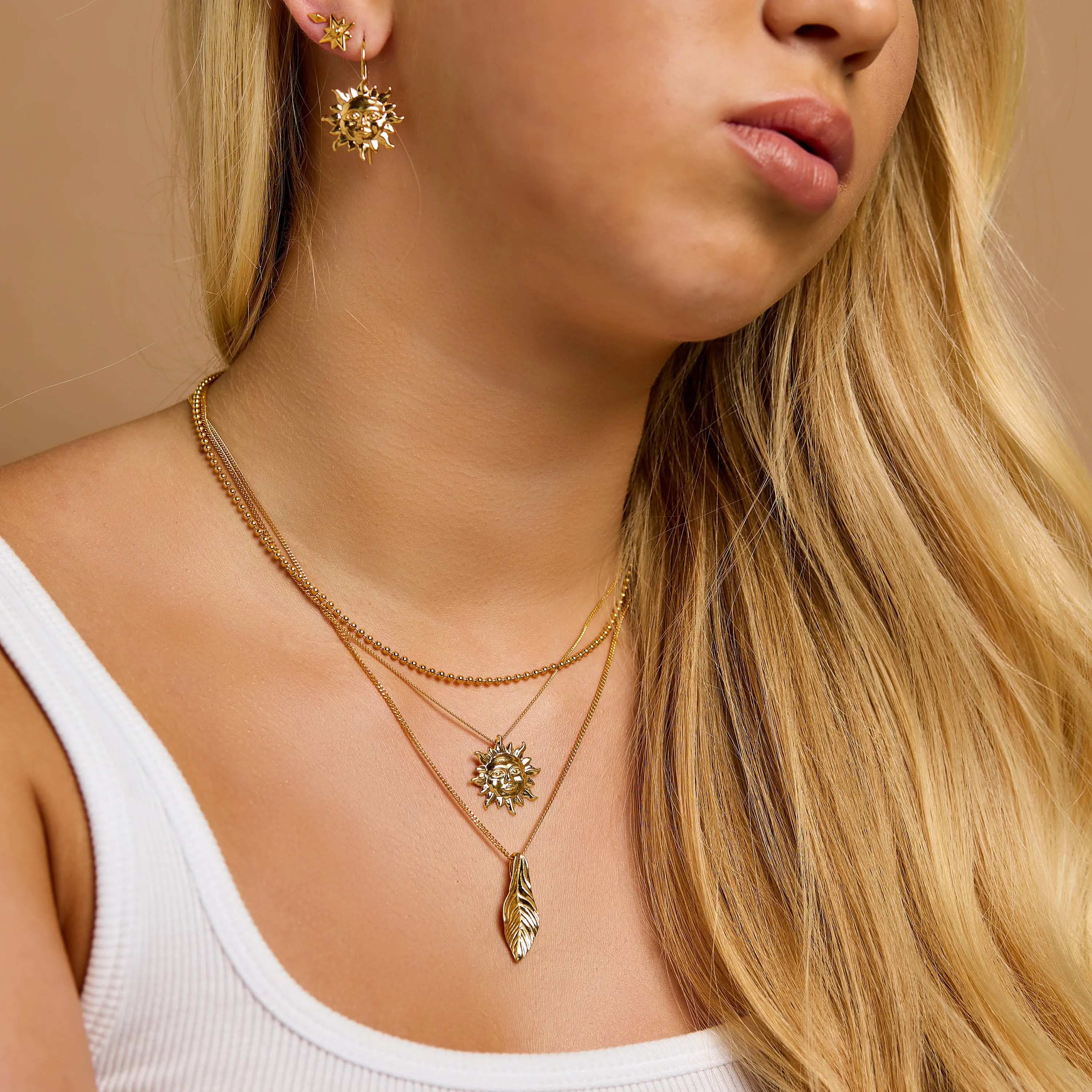 'Sun of May' Sun Face Hook Earrings in Silver with 24ct Gold sold by Henryka product image thumbnail 5