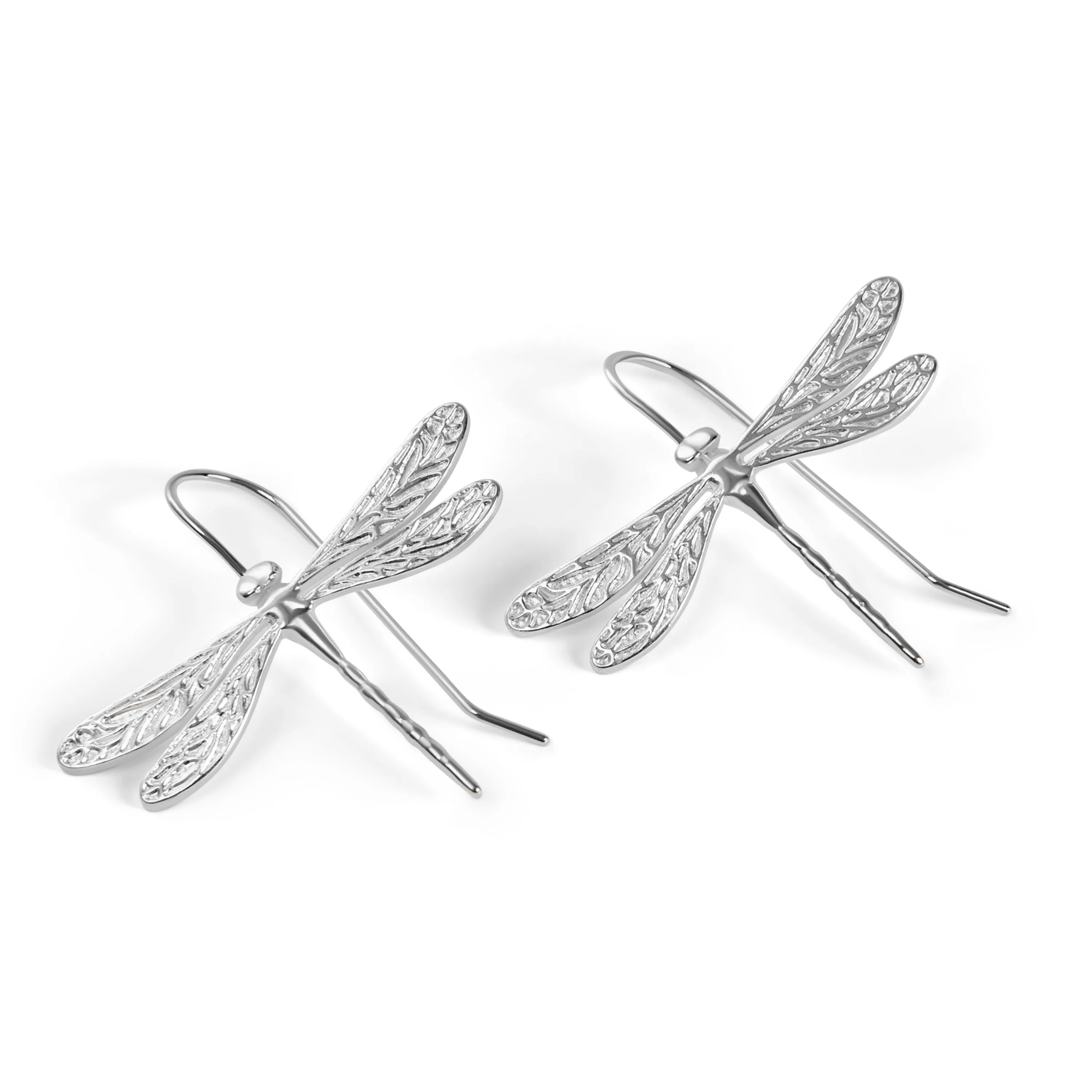 English Emperor Dragonfly Statement Hook Earrings in Silver with 24ct Gold sold by Henryka product image thumbnail 5