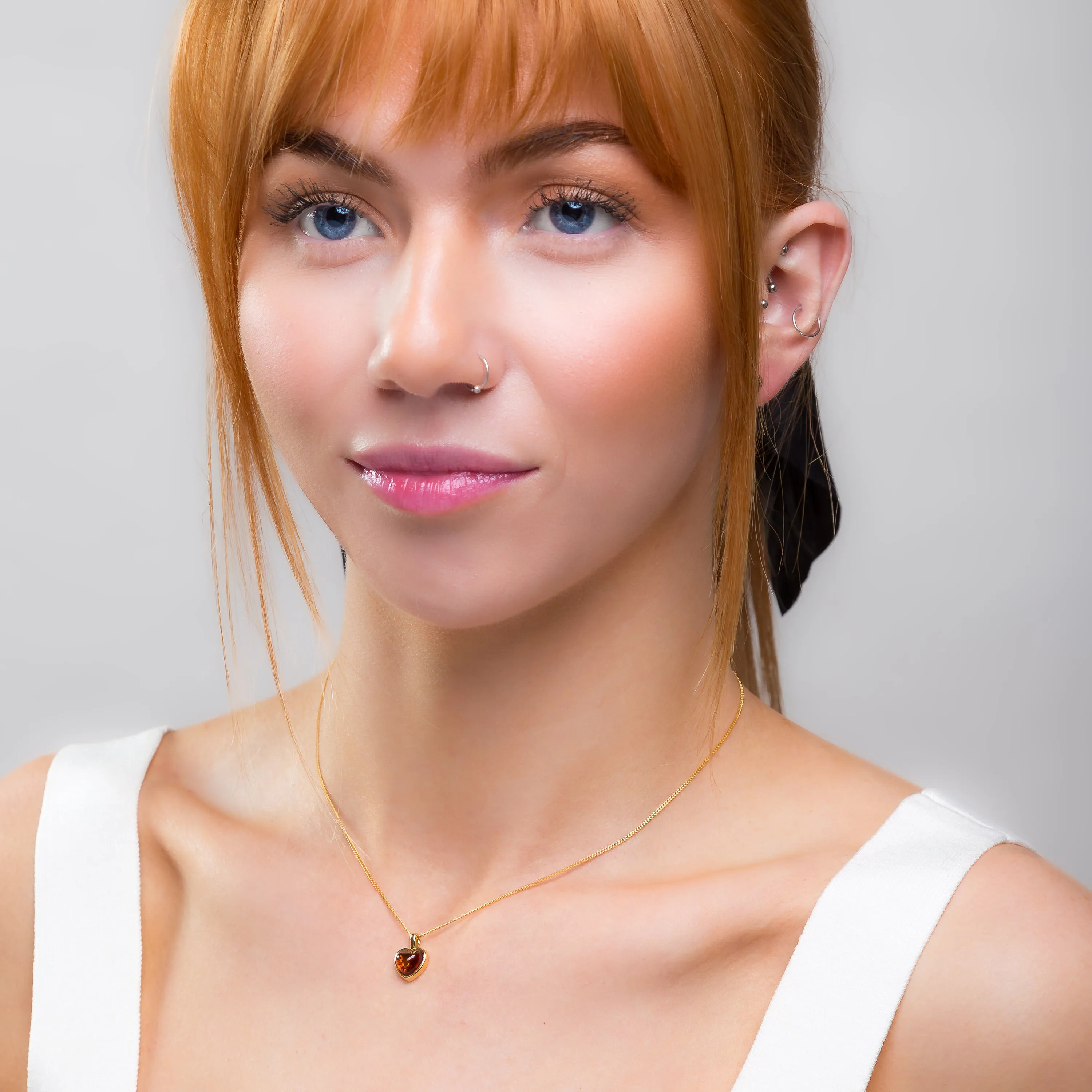 Sweet Heart Necklace in Silver with 24ct Gold and Amber sold by Henryka product image thumbnail 3