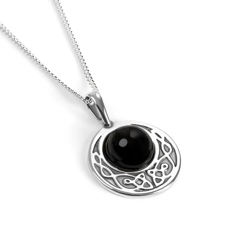 Celtic Circle Friendship Necklace in Silver and Black Onyx sold by Henryka