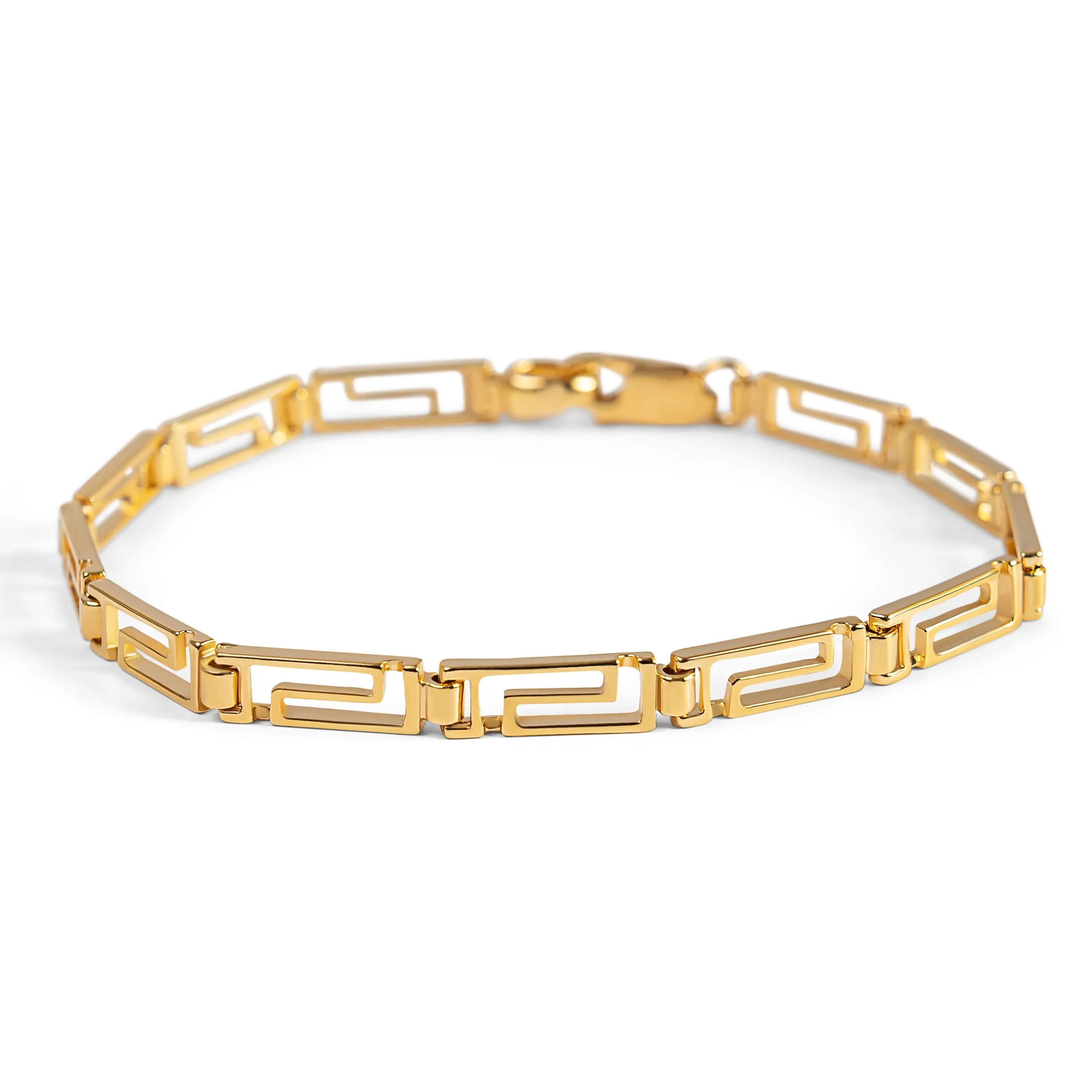 Versace Inspired Greek Bracelet in Silver with 24ct Gold sold by Henryka