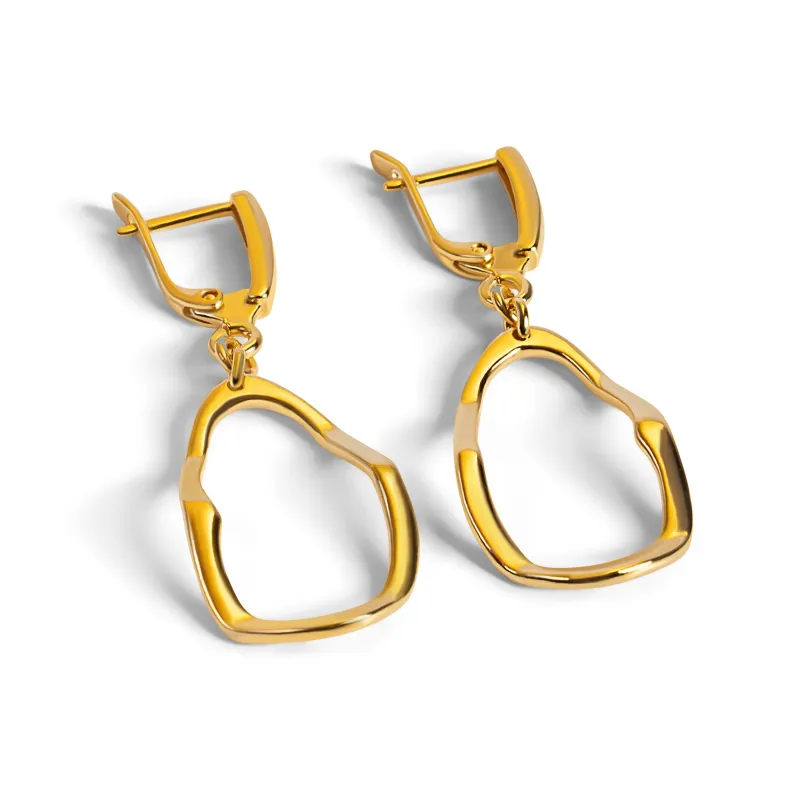 Ripple Drop Earrings in Silver with 24ct Gold sold by Henryka