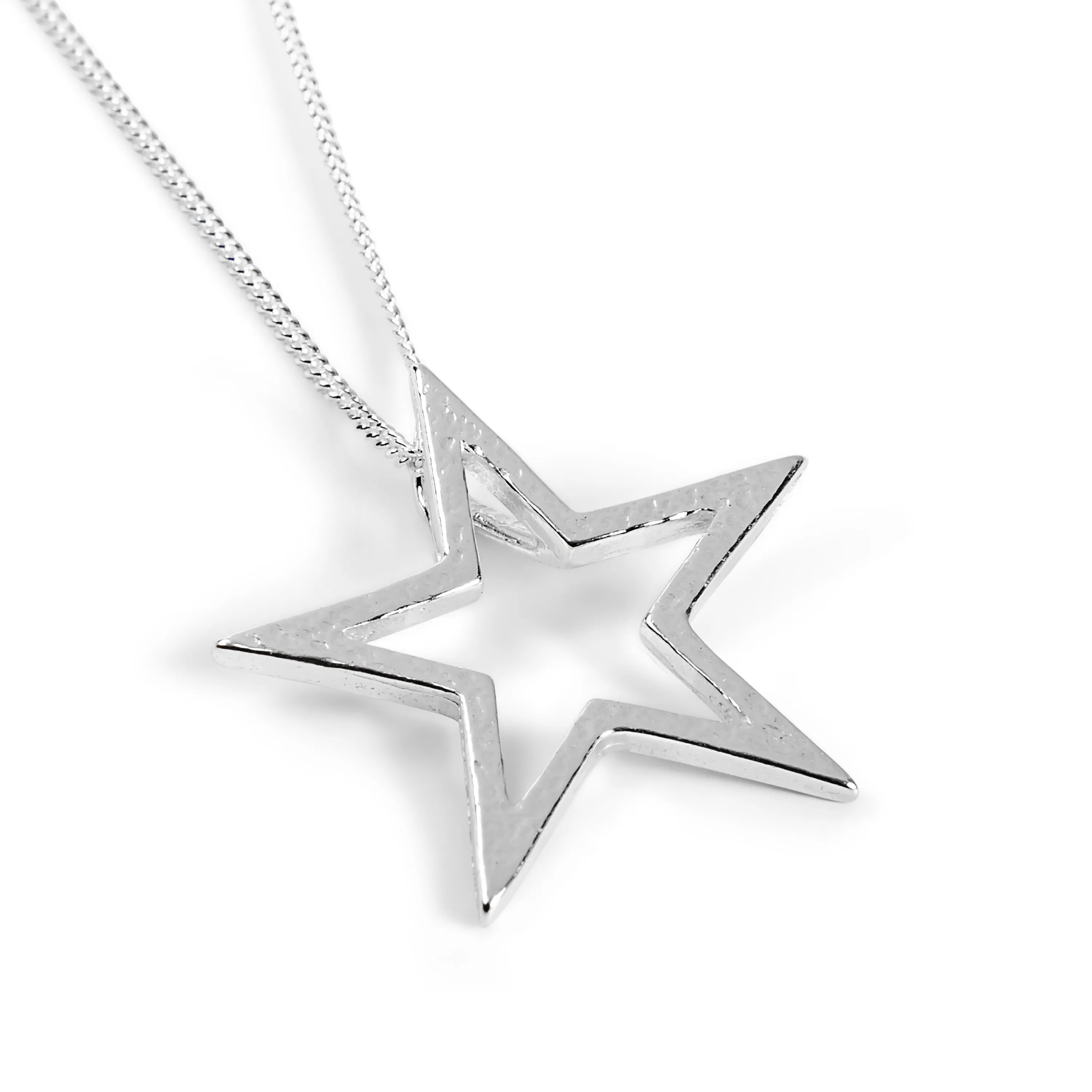 Textured Sparkling Star Necklace in Silver sold by Henryka