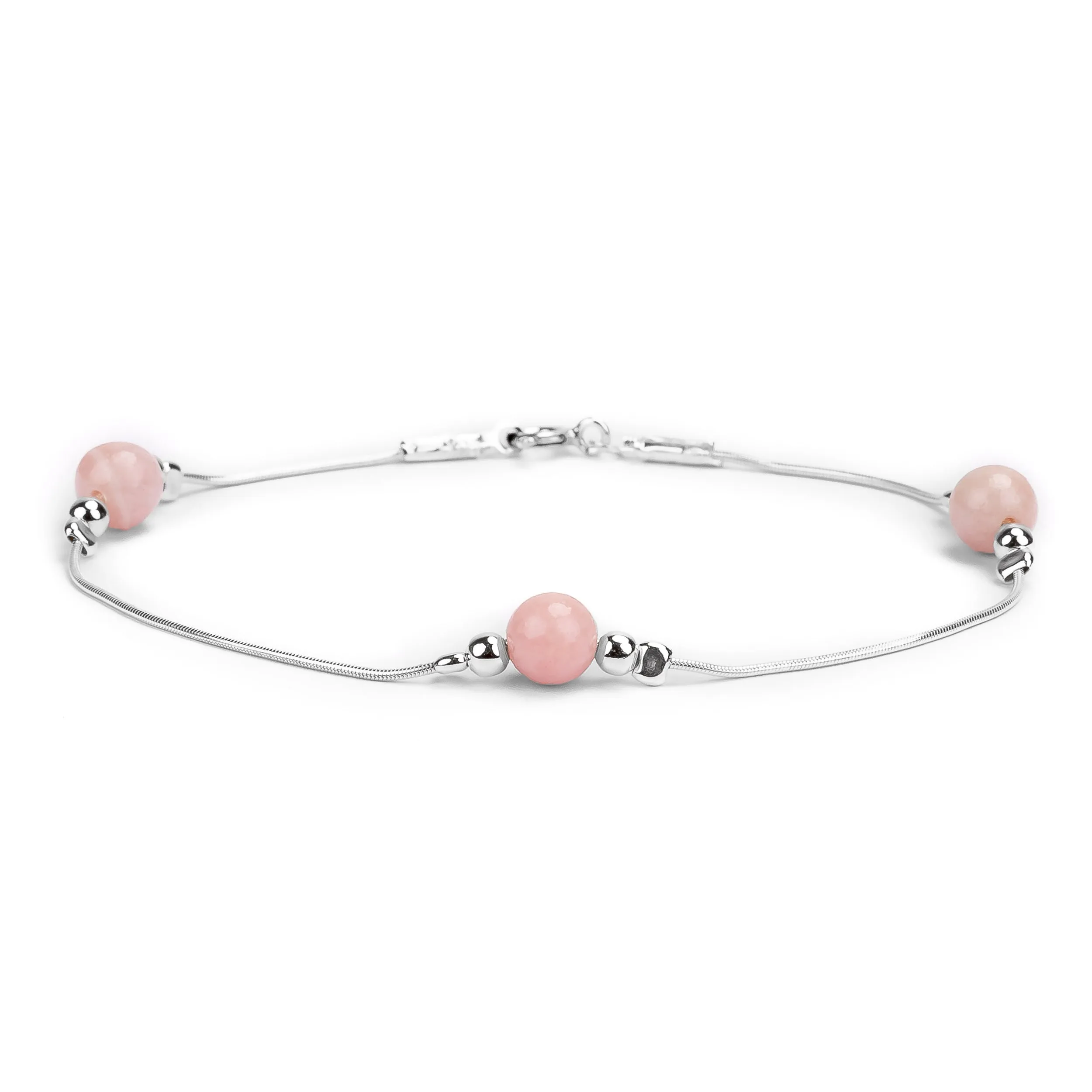 FREE GIFT | Bead Bracelet in Silver and Pink Opal sold by Henryka product image thumbnail 2
