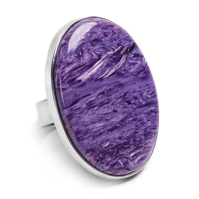 Rare Siberian Charoite Ring - Natural Designer Gemstone sold by Henryka