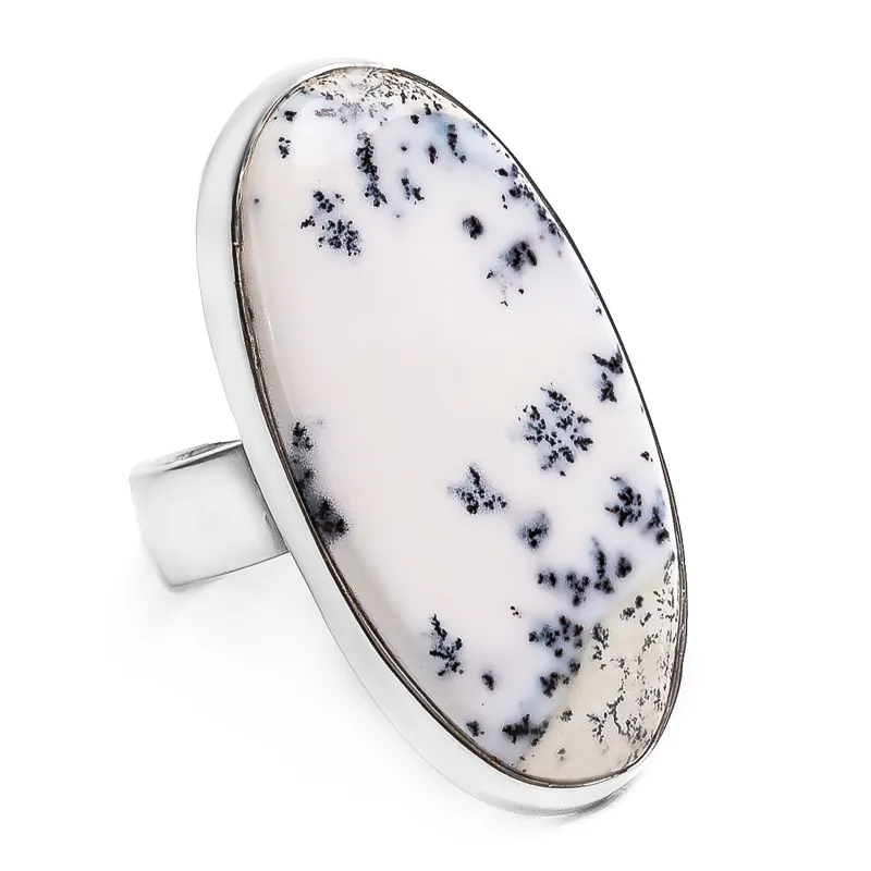 'Frozen Paradise' Dendritic Opal Statement Ring - Natural Designer Gemstone sold by Henryka