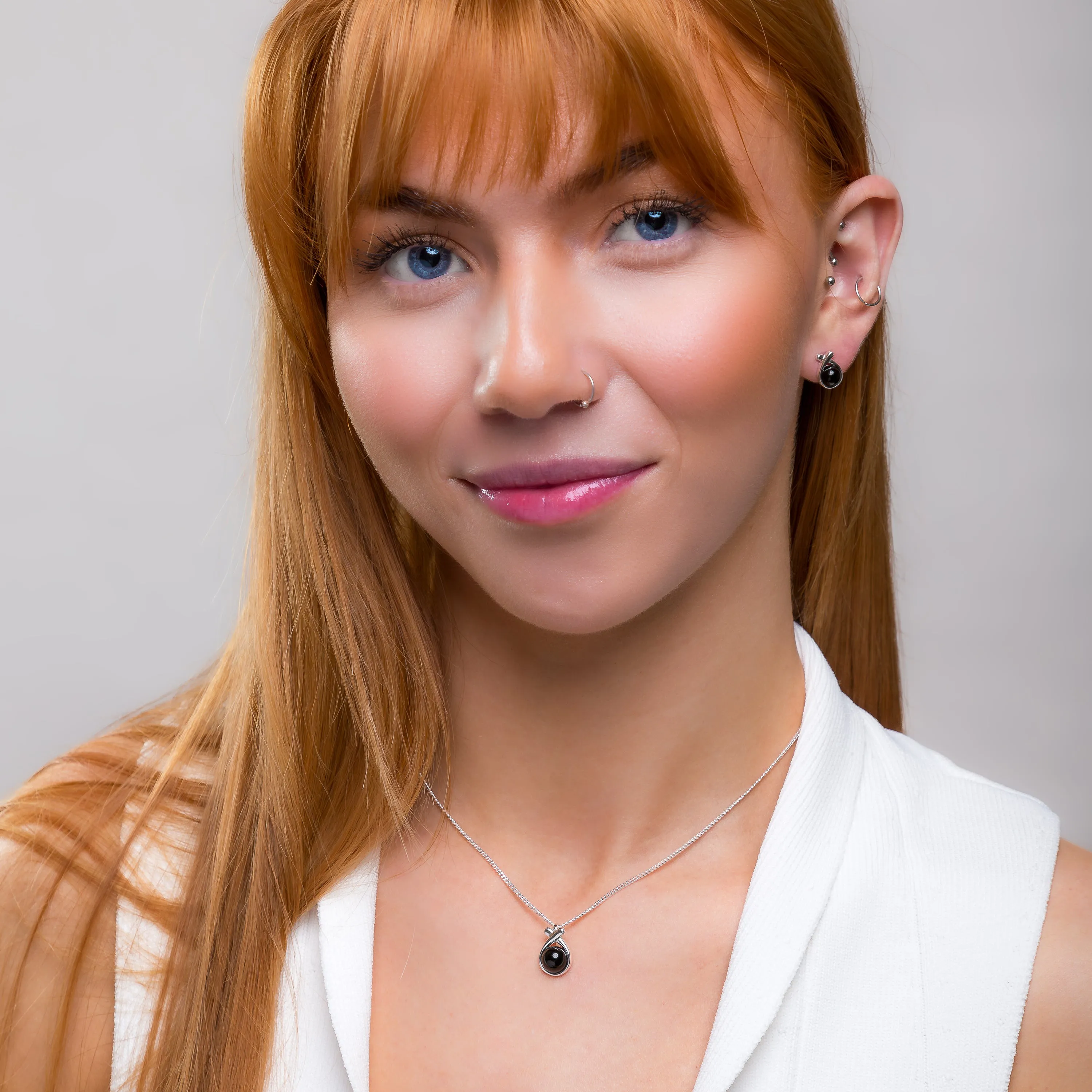 Sealed With A Kiss Necklace in Silver and Black Onyx sold by Henryka product image thumbnail 3