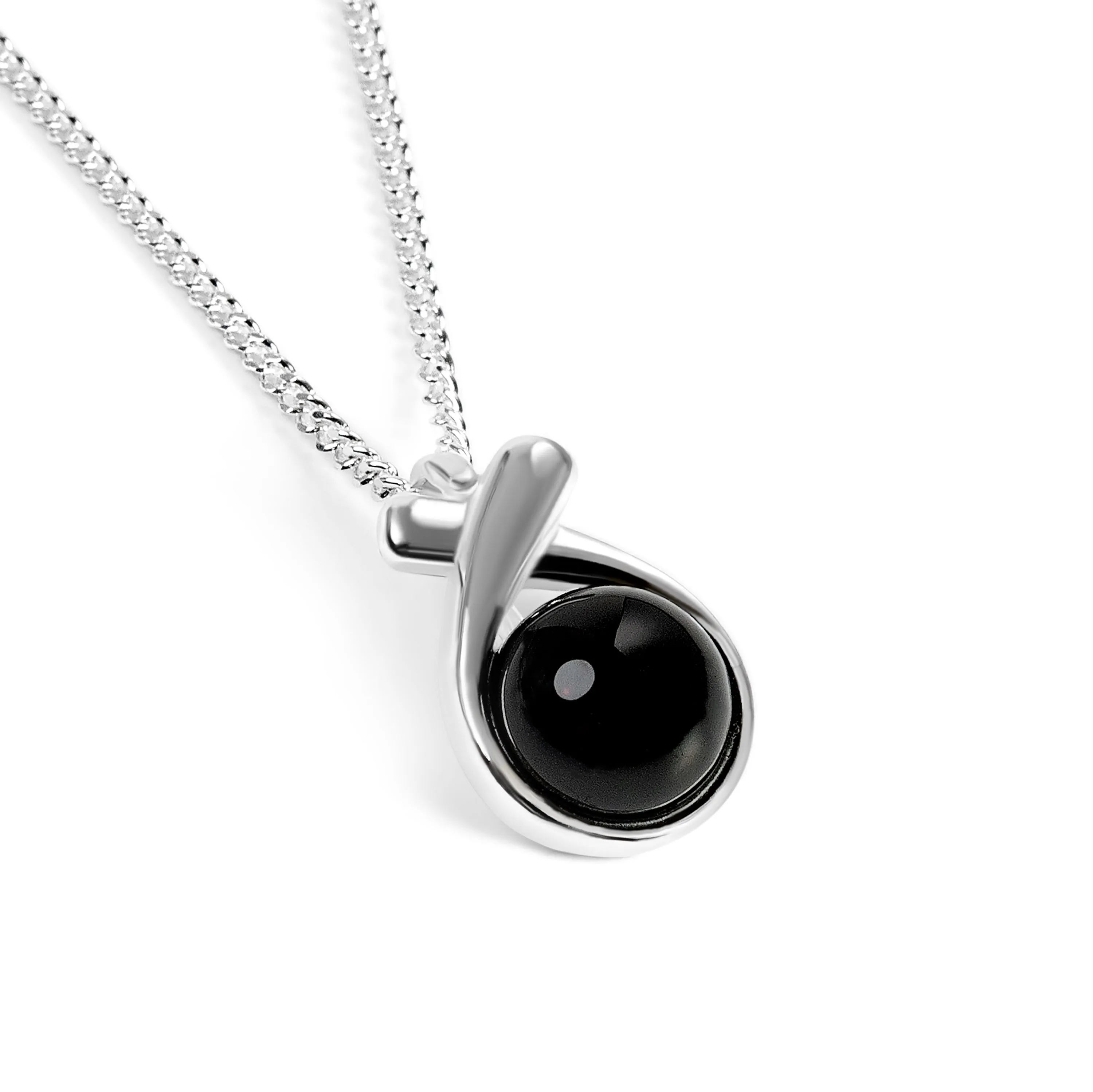Sealed With A Kiss Necklace in Silver and Black Onyx sold by Henryka