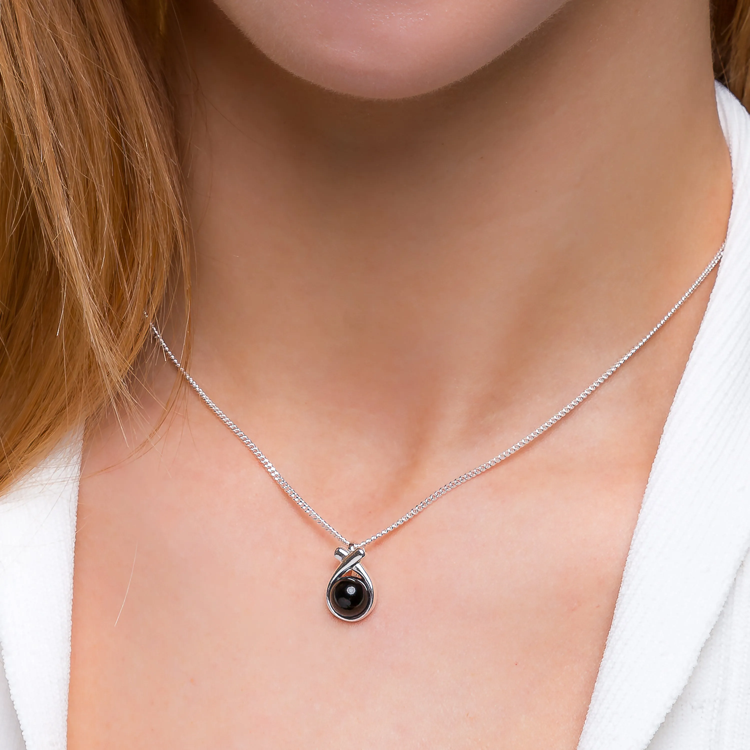Sealed With A Kiss Necklace in Silver and Black Onyx sold by Henryka product image thumbnail 2