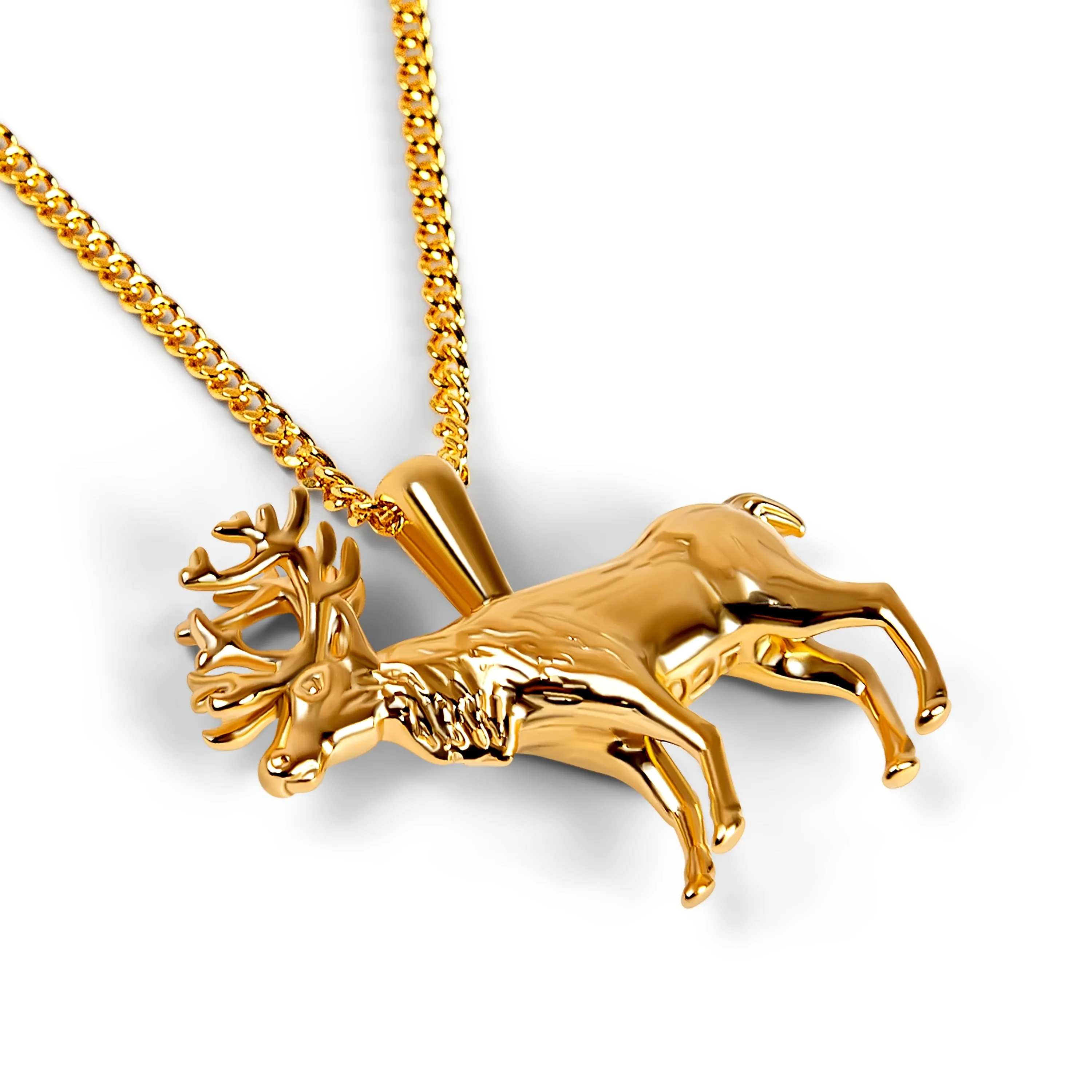 Reindeer / Stag Necklace in Solid Silver with 24ct Gold sold by Henryka product image thumbnail 5