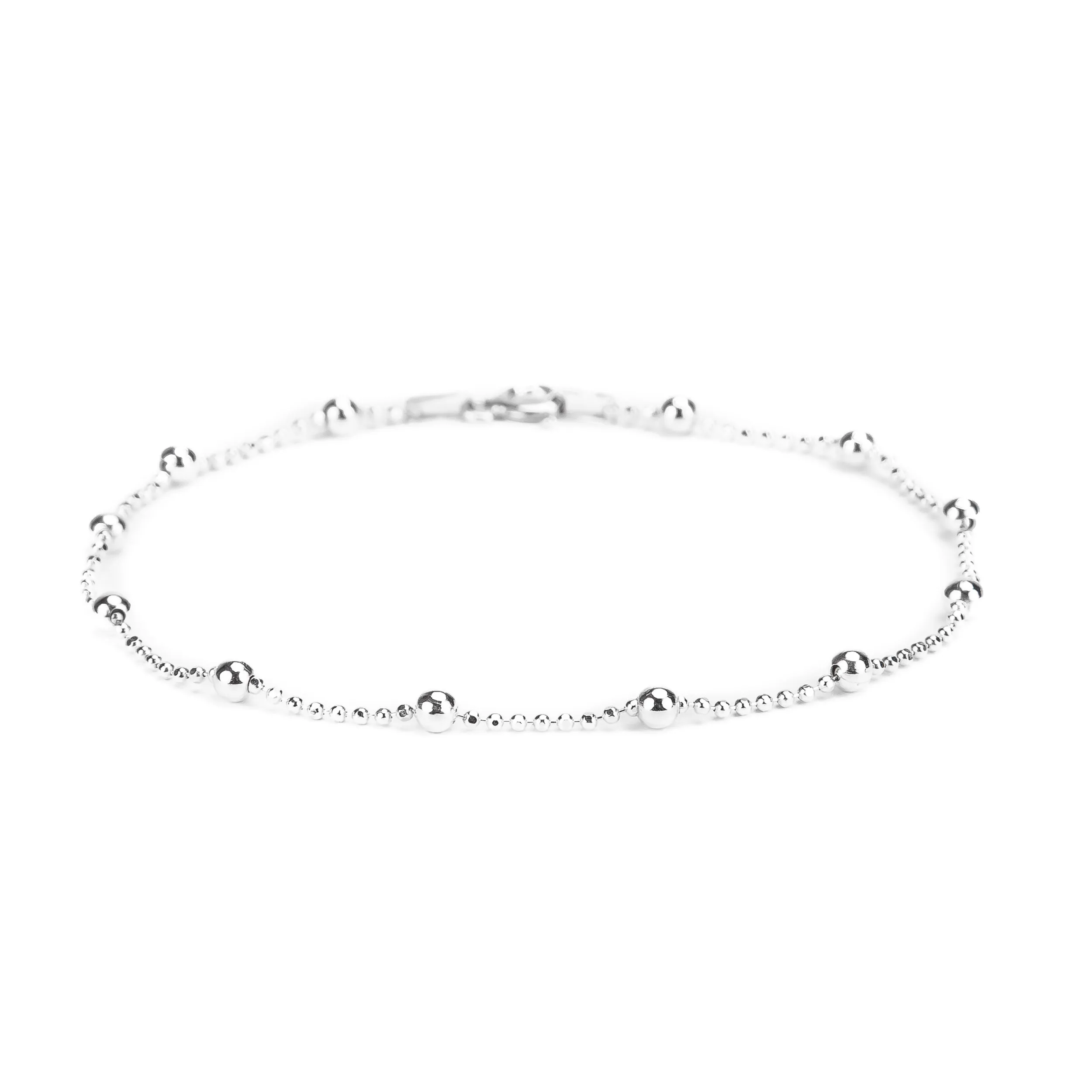 925 Sterling Silver Bead Chain Bracelet sold by Henryka