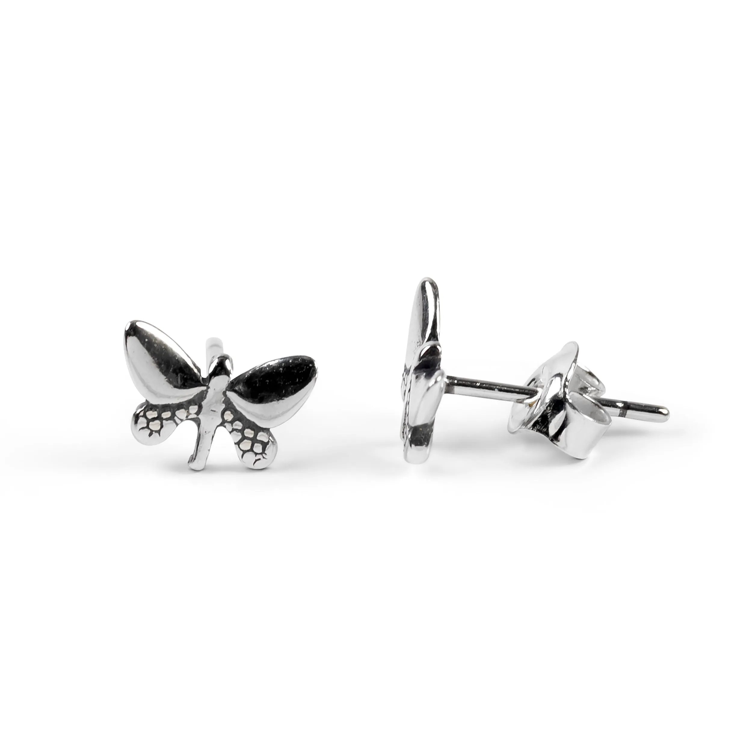 Cute Butterfly Stud Earrings in Silver sold by Henryka
