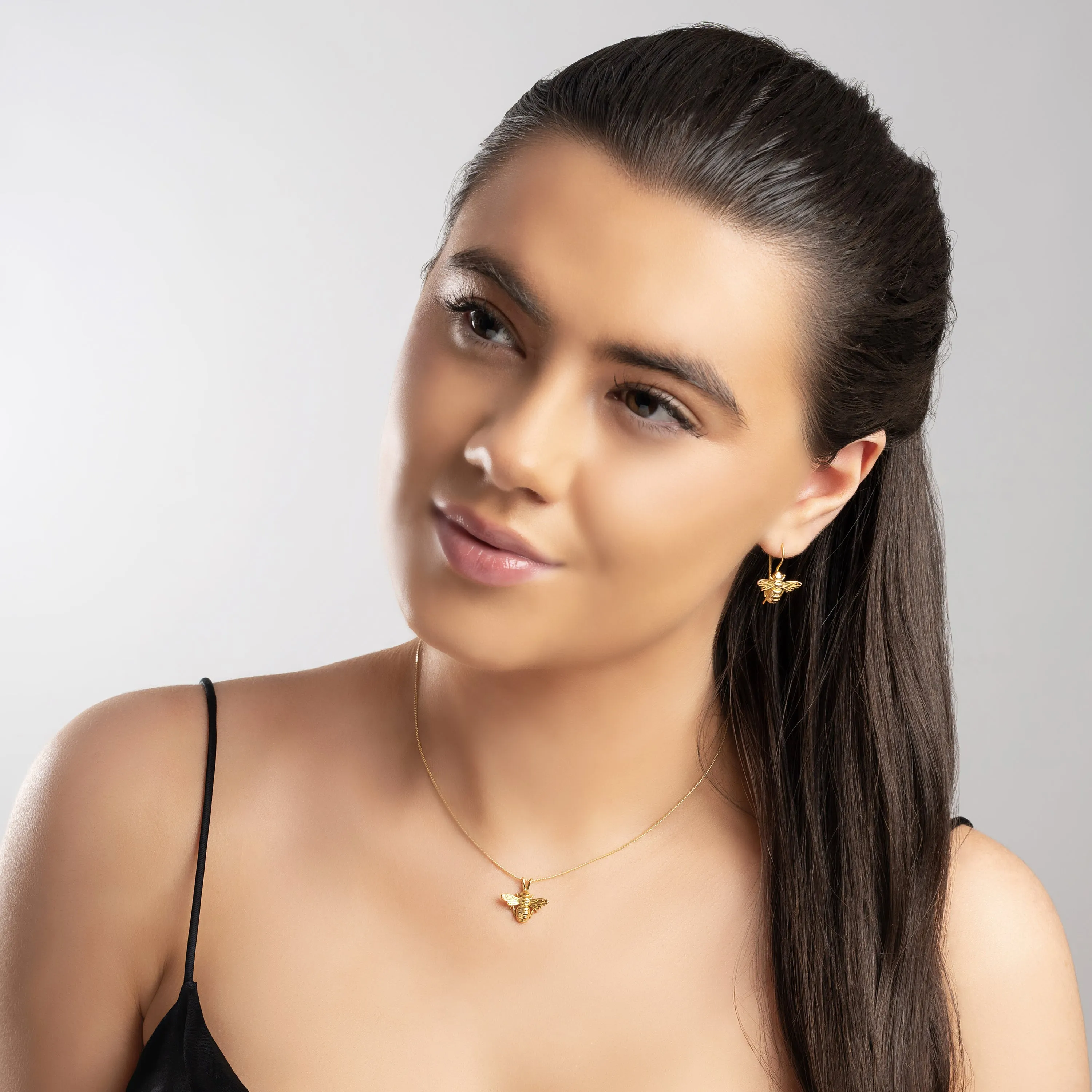 Cute Honey Bee Necklace in Silver with 24ct Gold sold by Henryka product image thumbnail 3