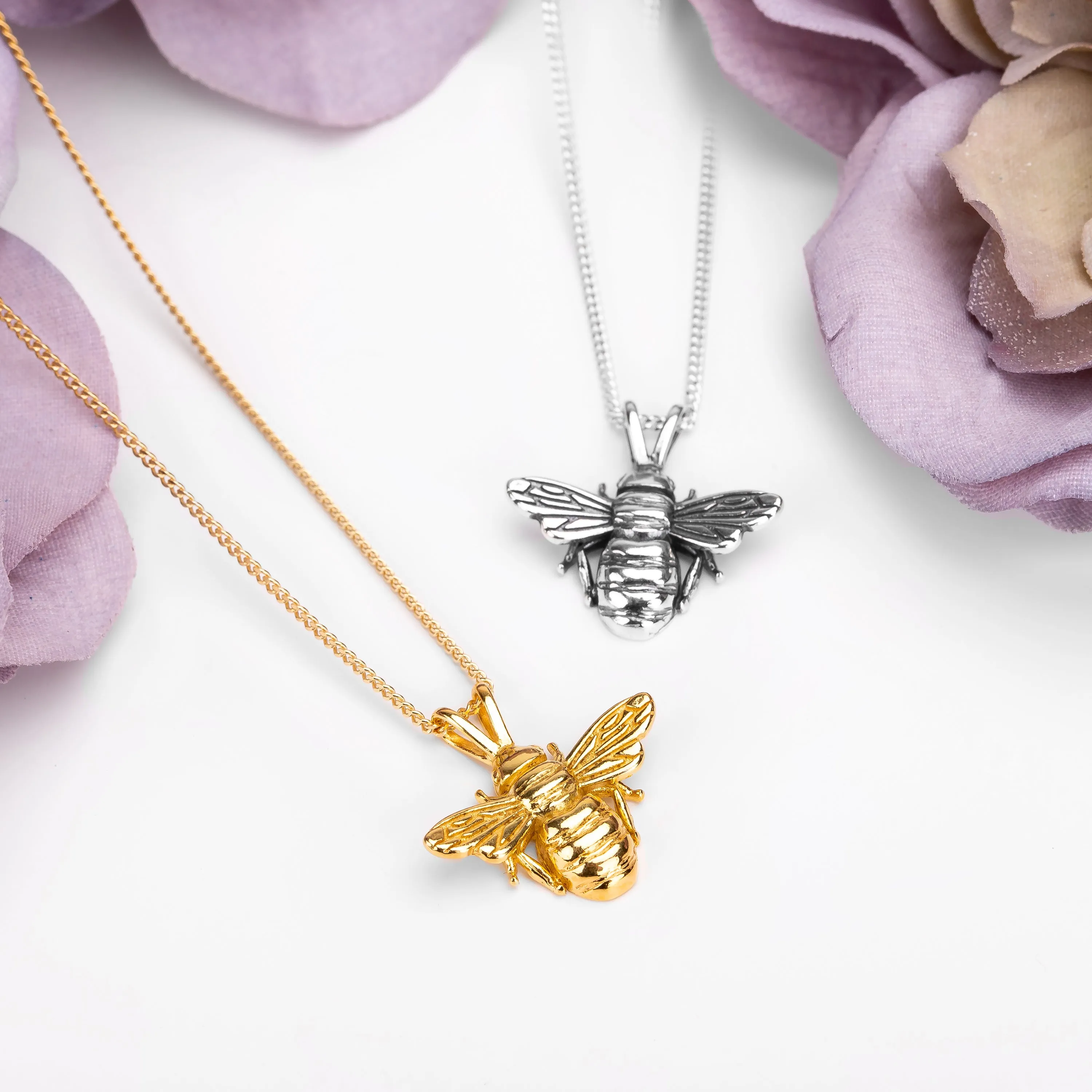 Cute Honey Bee Necklace in Silver with 24ct Gold sold by Henryka product image thumbnail 5