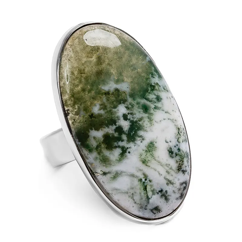 Adorable Tree Agate Ring - Natural Designer Gemstone sold by Henryka