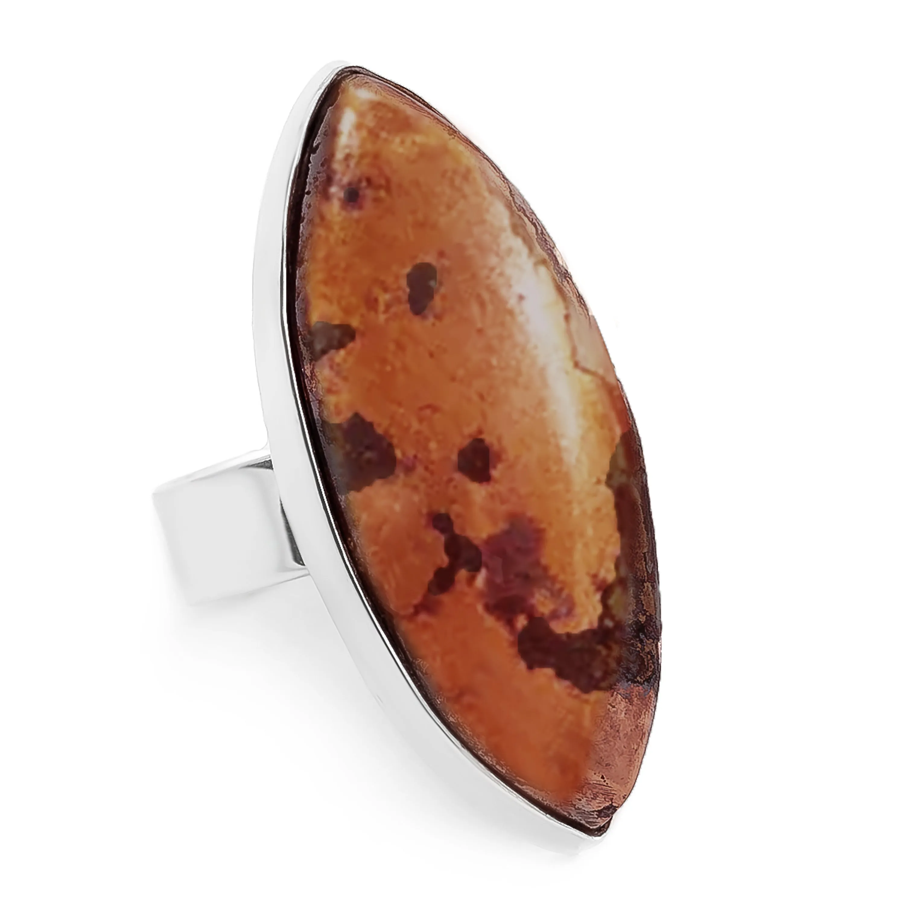 Copper in Dolomite Statement Ring - Designer Gemstone sold by Henryka