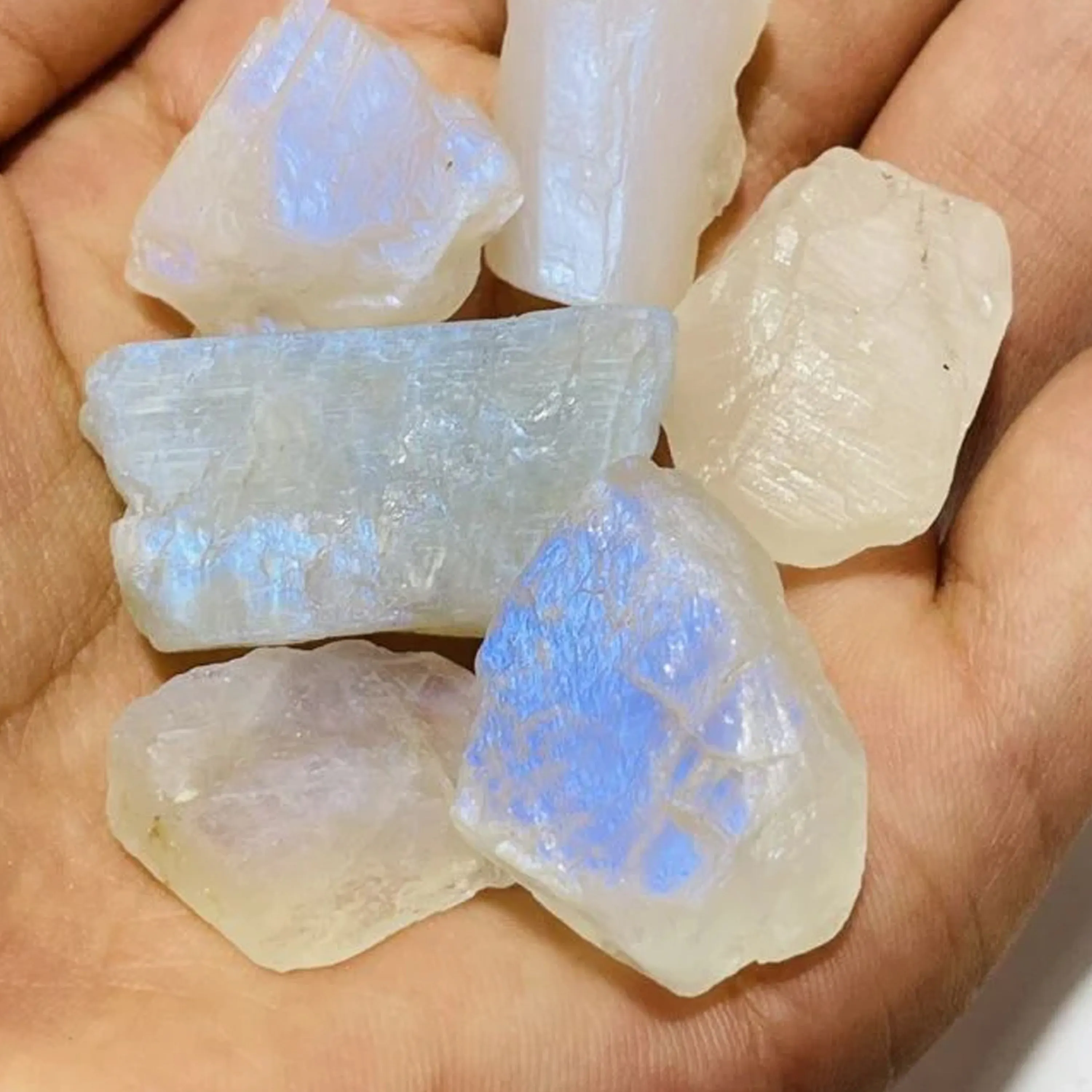 Rainbow Flash Moonstone Statement Ring - Natural Designer Gemstone sold by Henryka product image thumbnail 2