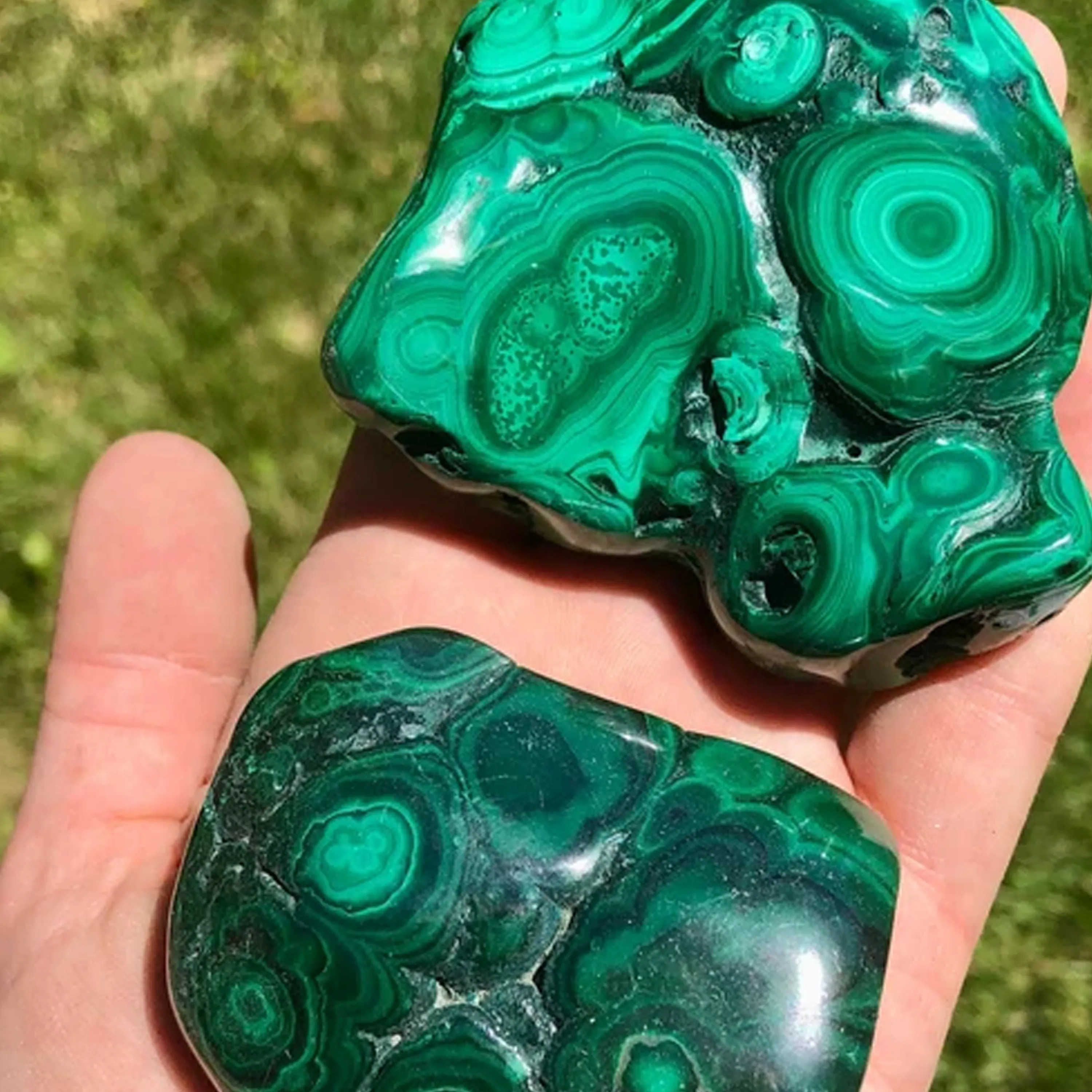 Exceptional Malachite Adjustable Statement Ring - Natural Designer Gemstone sold by Henryka product image thumbnail 2