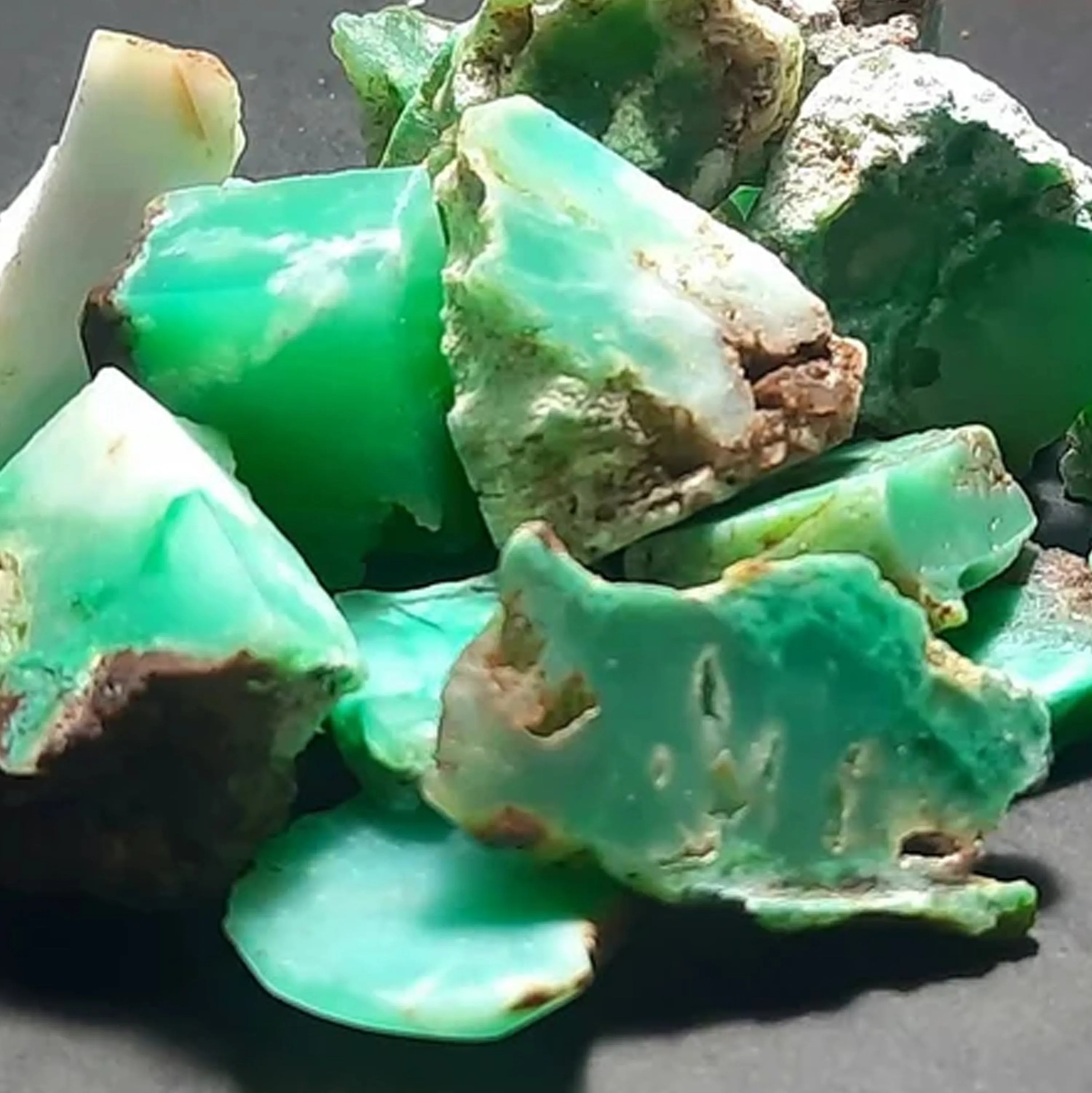 Contemporary Chrysoprase Ring in 24ct Gold Plate sold by Henryka product image thumbnail 2