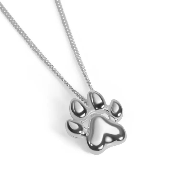 Paw Print Necklace in Silver sold by Henryka