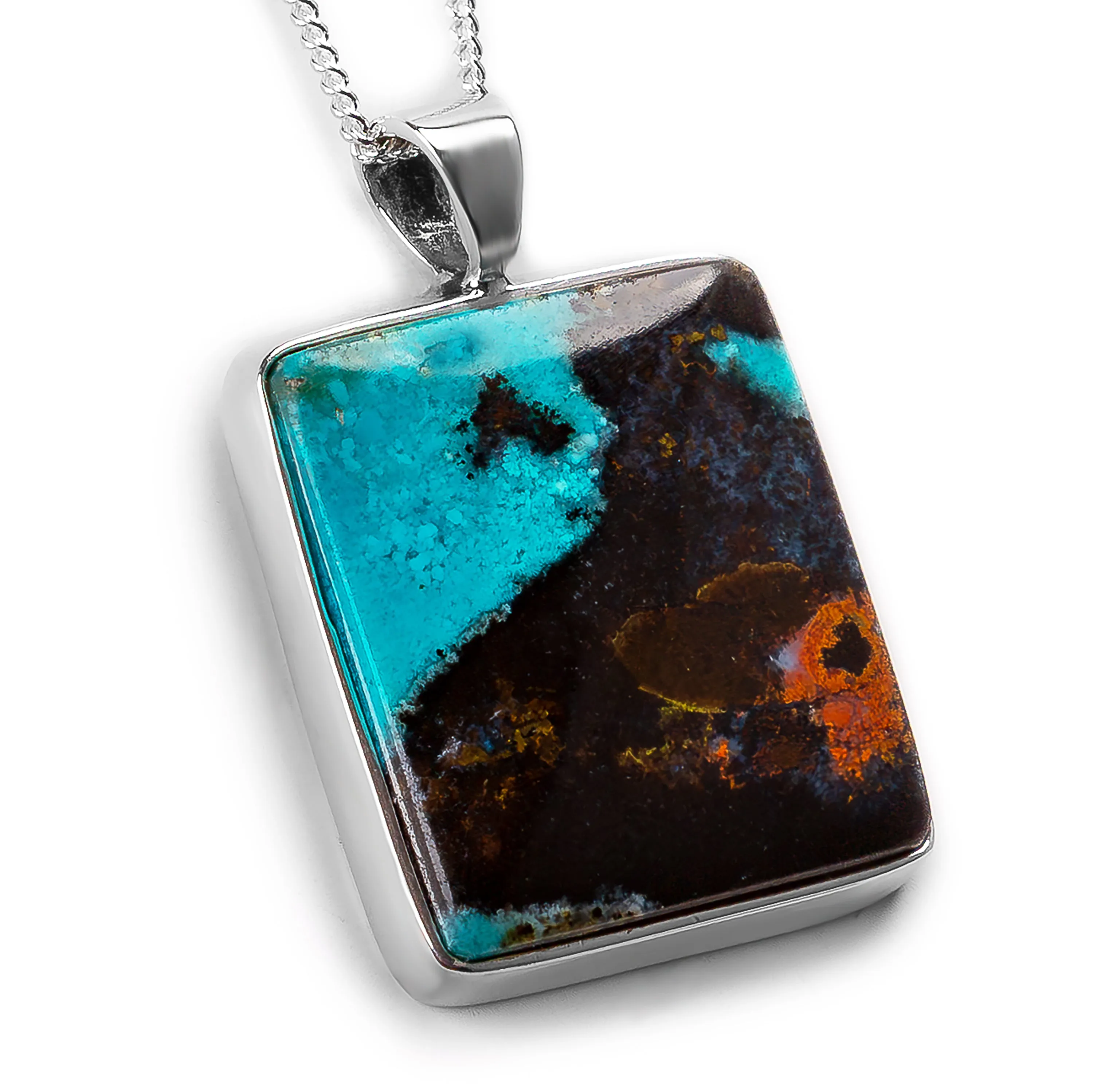 Scenic Opalized Petrified Wood Necklace - Natural Designer Gemstone sold by Henryka