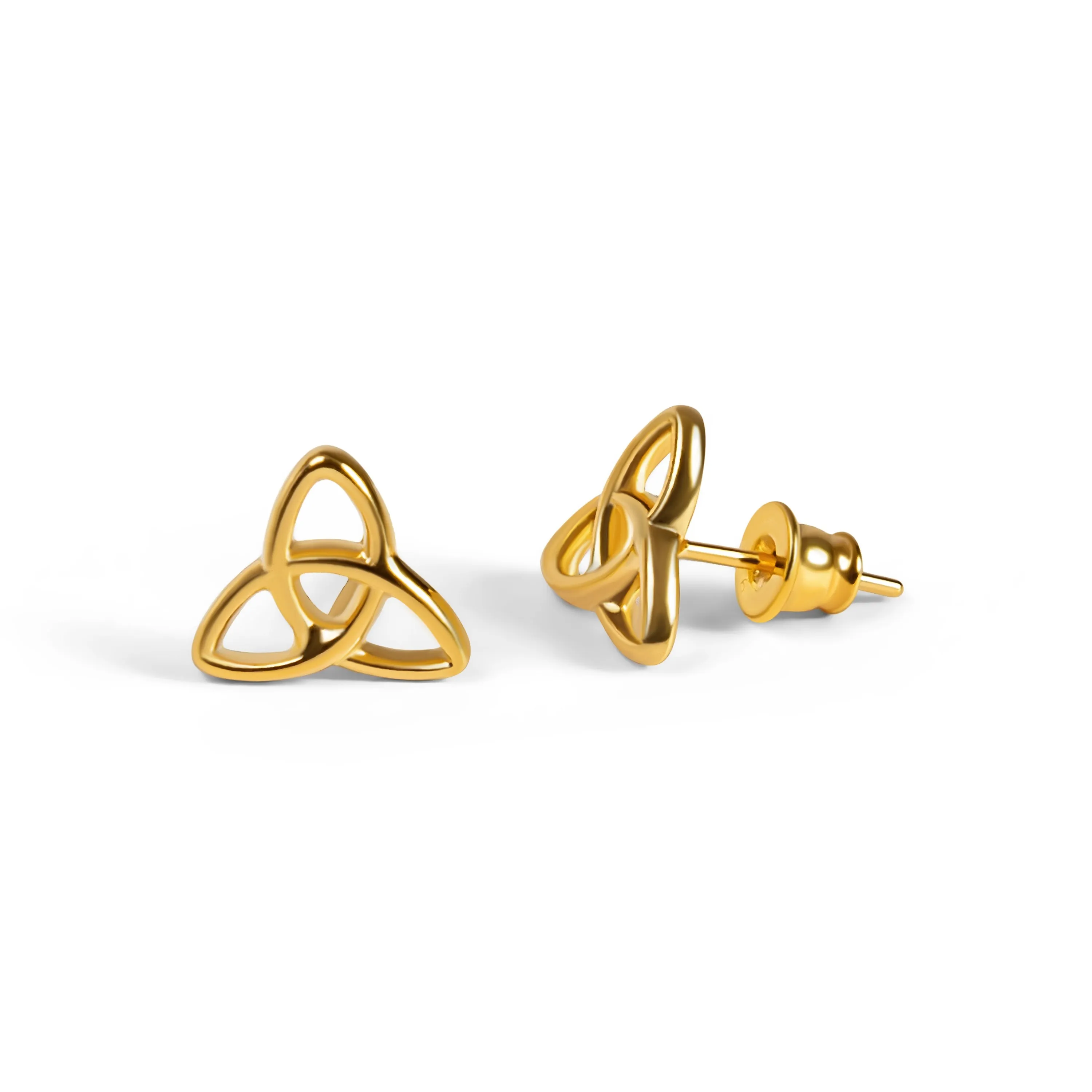 Celtic Knot Stud Earrings in Silver with 24ct Gold sold by Henryka product image thumbnail 3