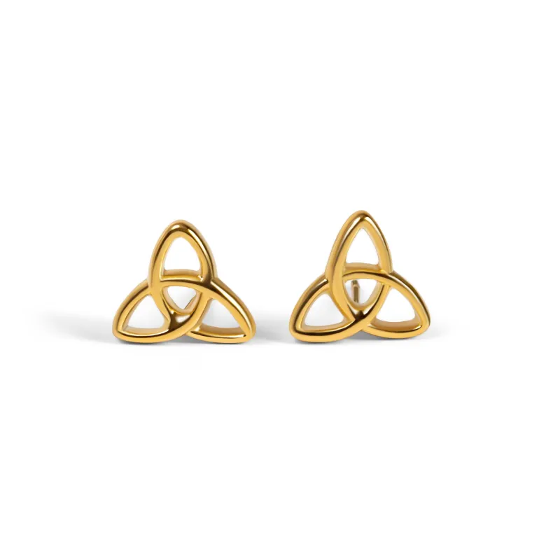 Celtic Knot Stud Earrings in Silver with 24ct Gold sold by Henryka