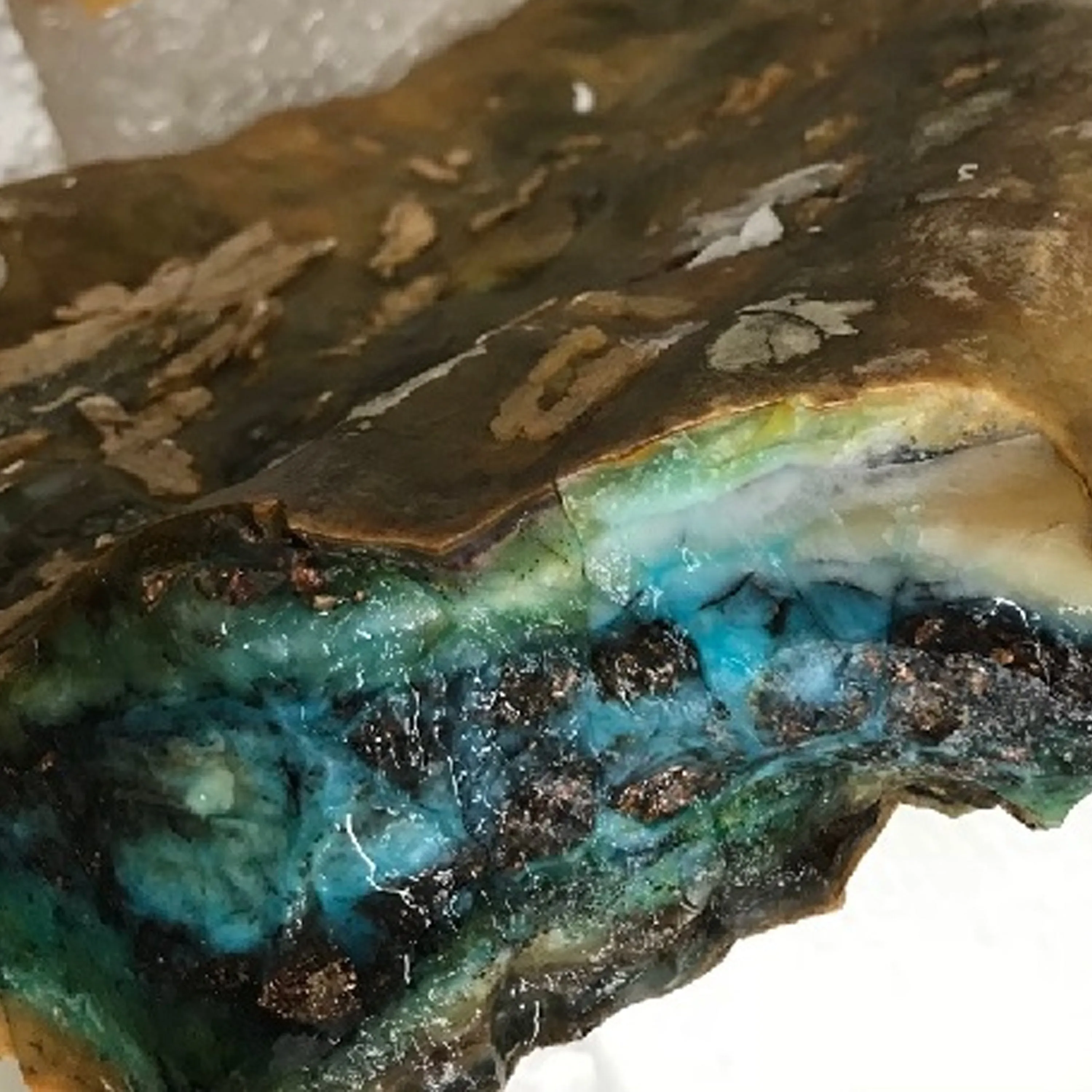 'Ocean at Midnight' Opalized Petrified Wood Necklace - Natural Designer Gemstone sold by Henryka product image thumbnail 2