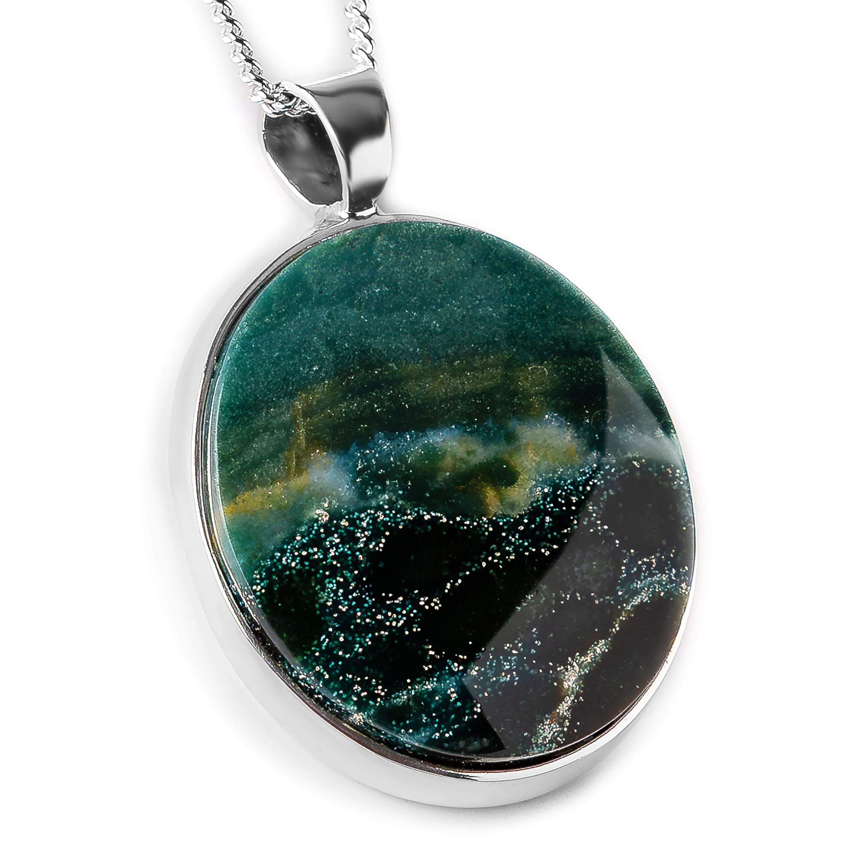 'Ocean at Midnight' Opalized Petrified Wood Necklace - Natural Designer Gemstone sold by Henryka