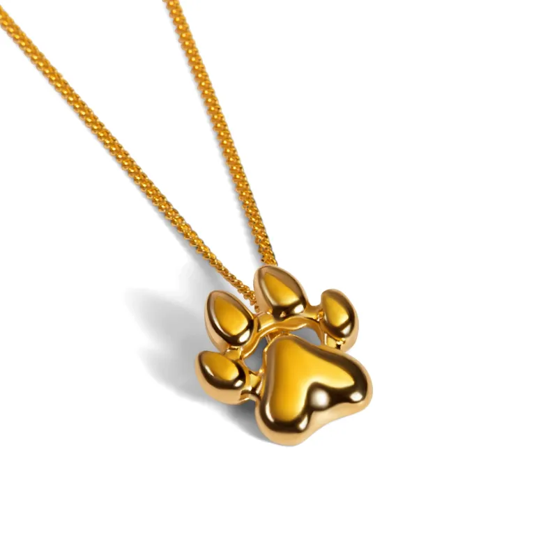 Paw Print Necklace in Silver with 24ct Gold sold by Henryka