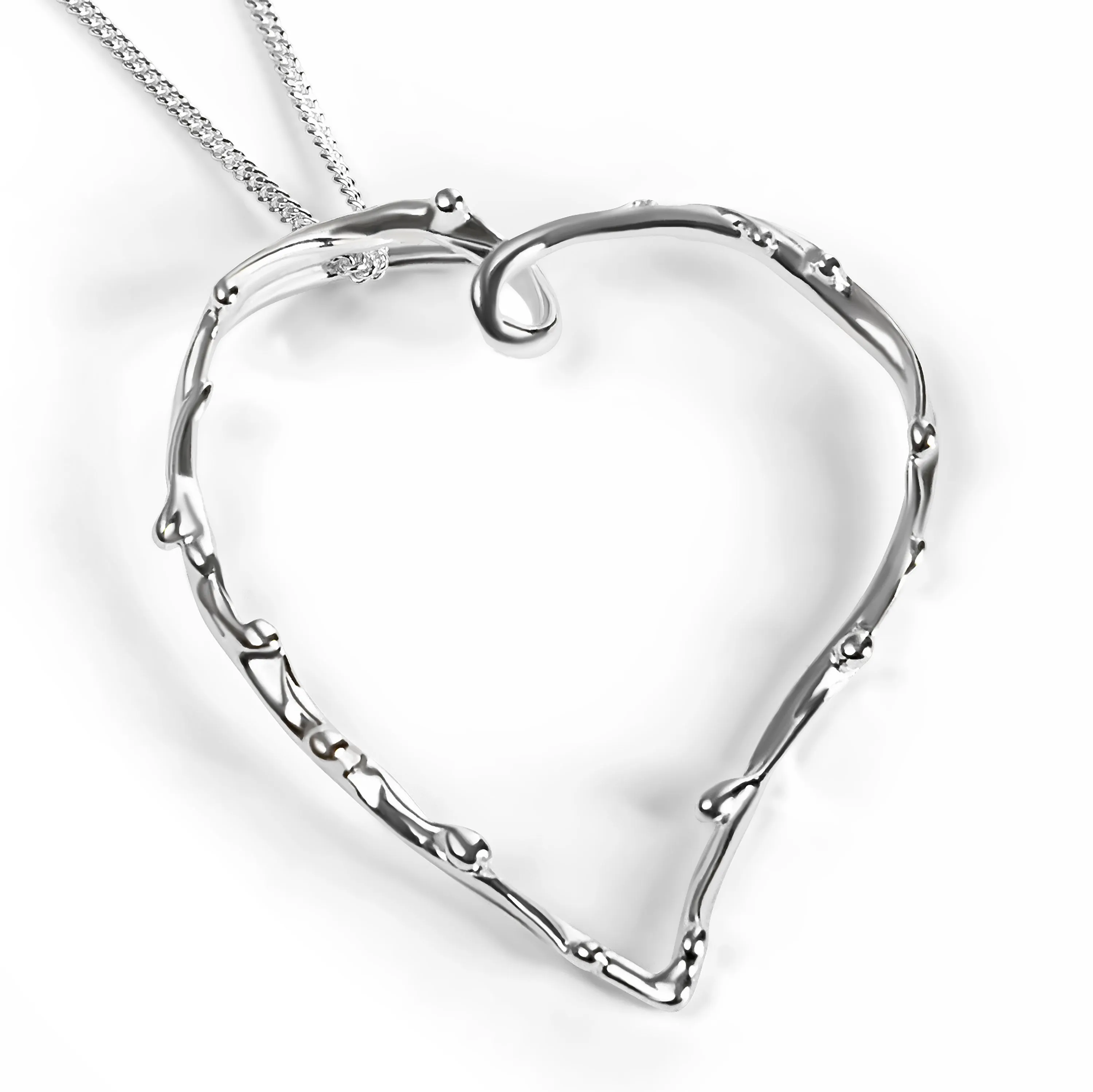 Oversized Open Heart Necklace in Sterling Silver with 24ct Gold sold by Henryka product image thumbnail 4