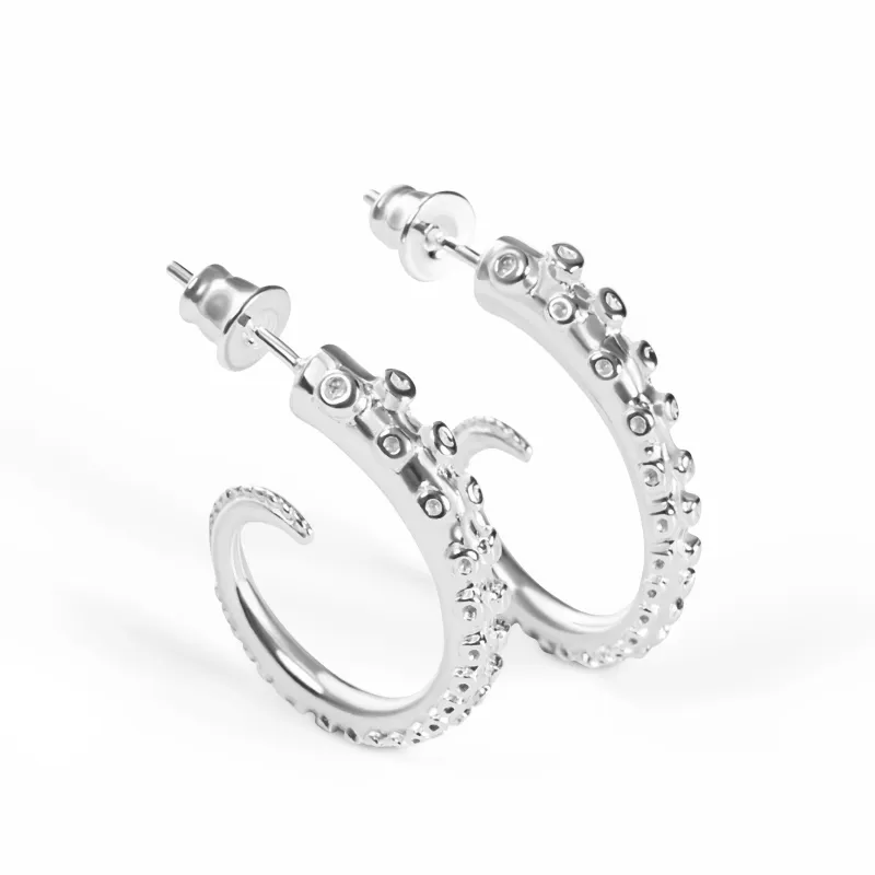 Octopus Tentacle Earrings in Sterling Silver sold by Henryka
