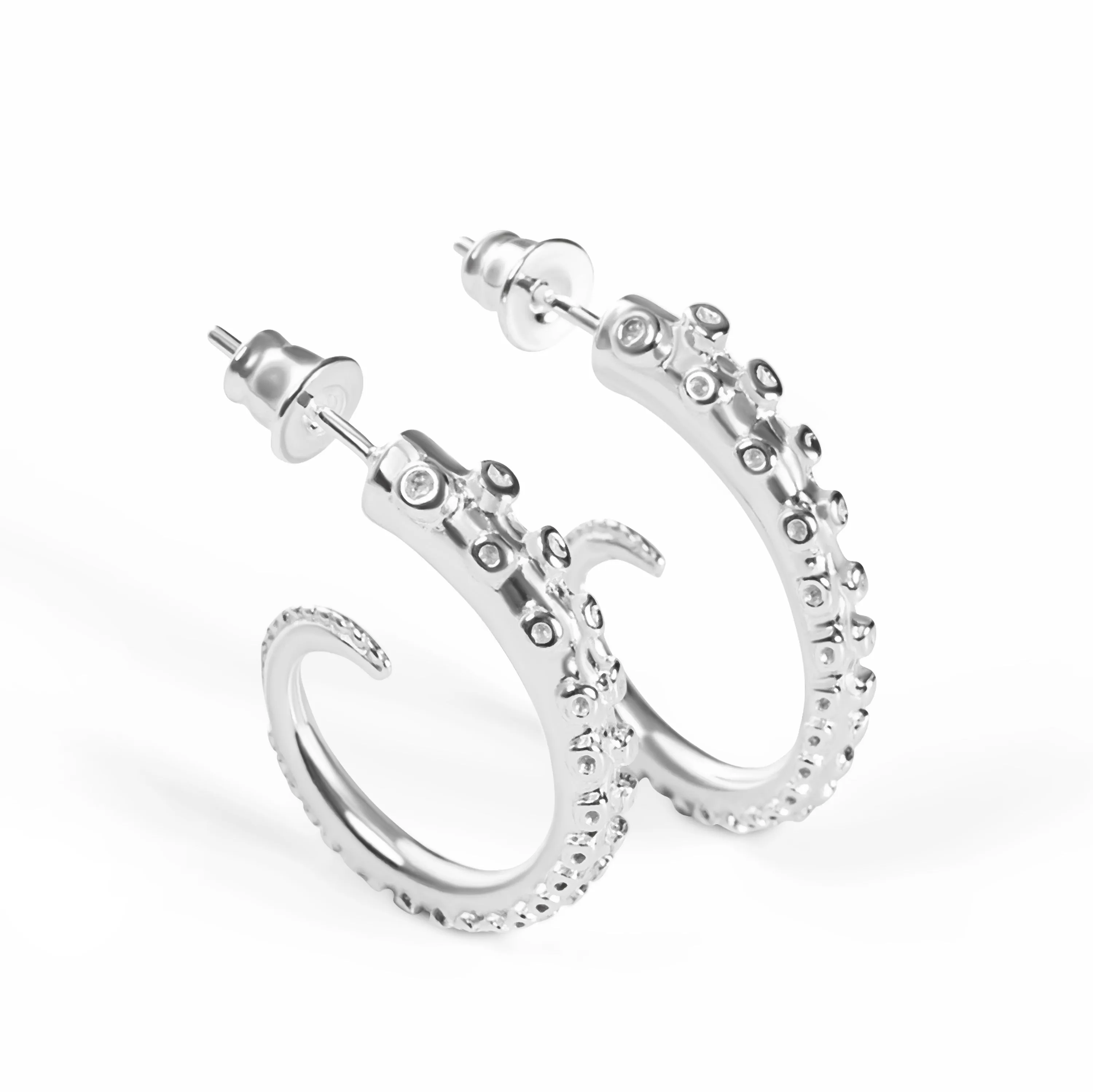 Octopus Tentacle Earrings in Sterling Silver sold by Henryka