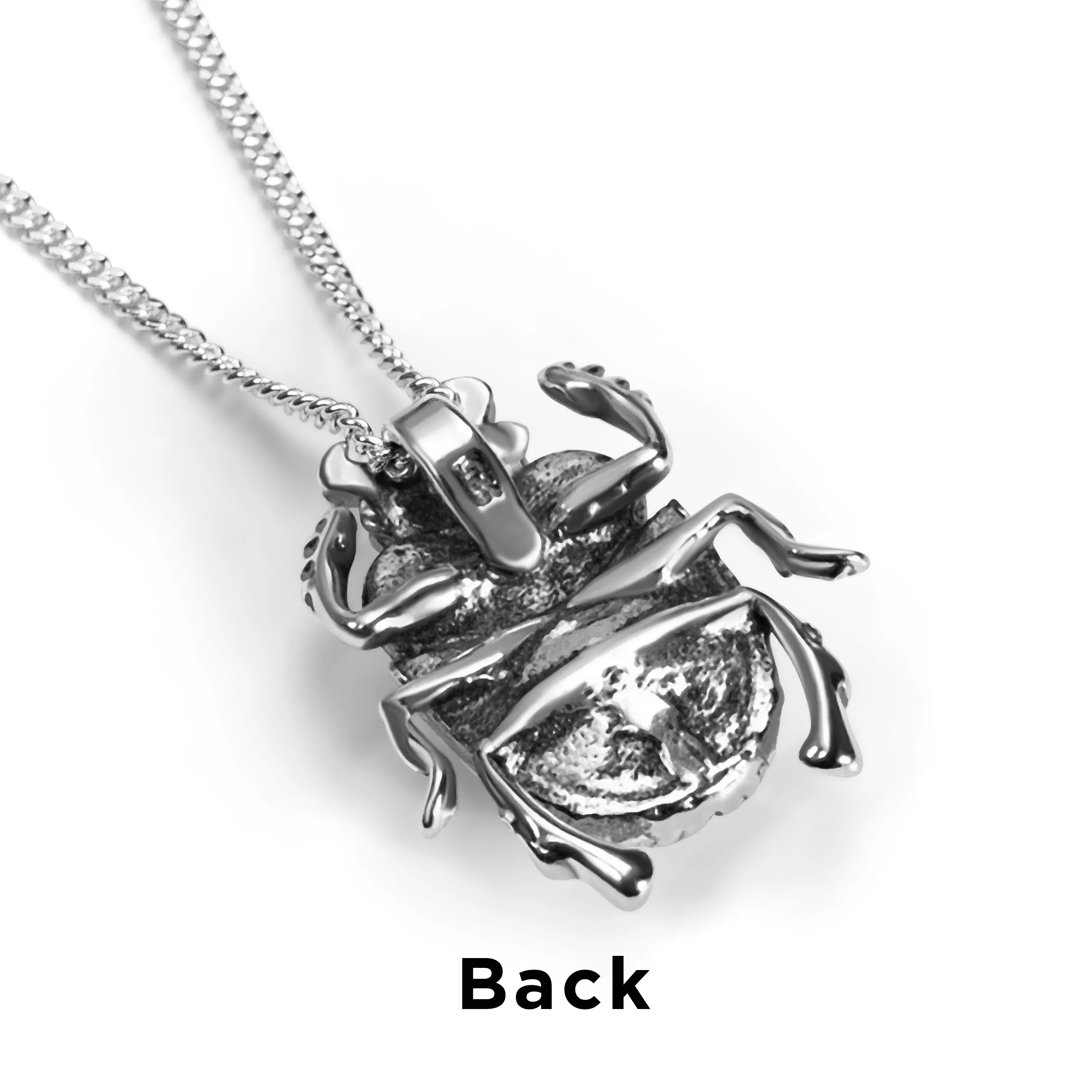 Egyptian Scarab Beetle Necklace in Sterling Silver (Small) sold by Henryka product image thumbnail 2