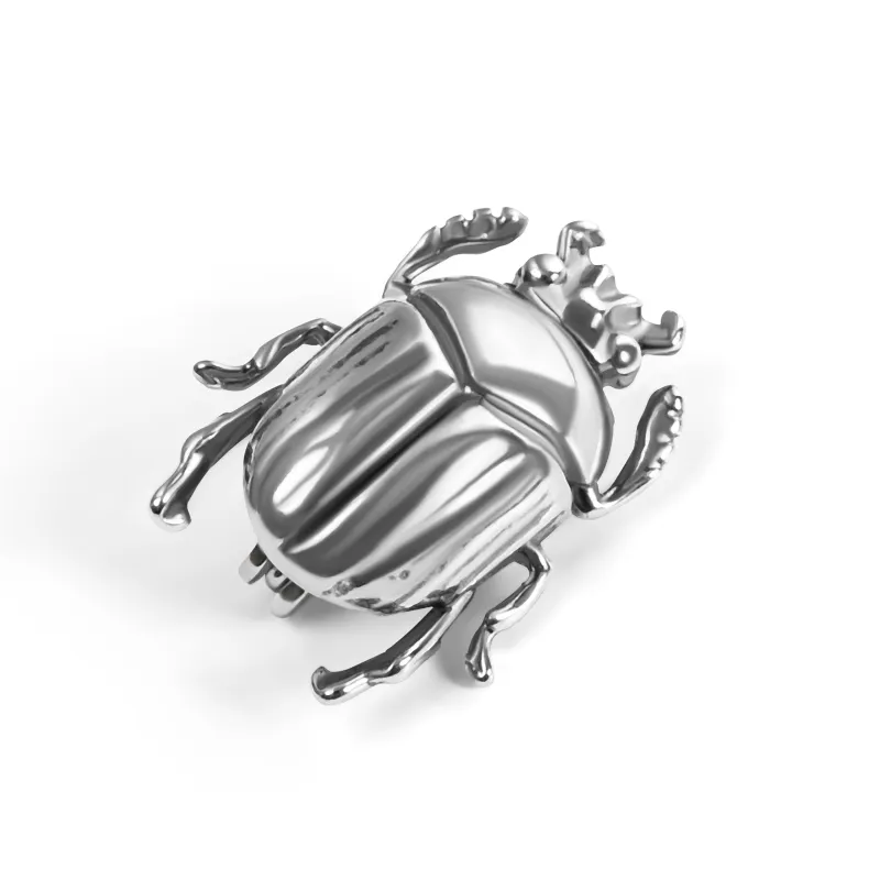 Egyptian Scarab Beetle Brooch in Sterling Silver sold by Henryka