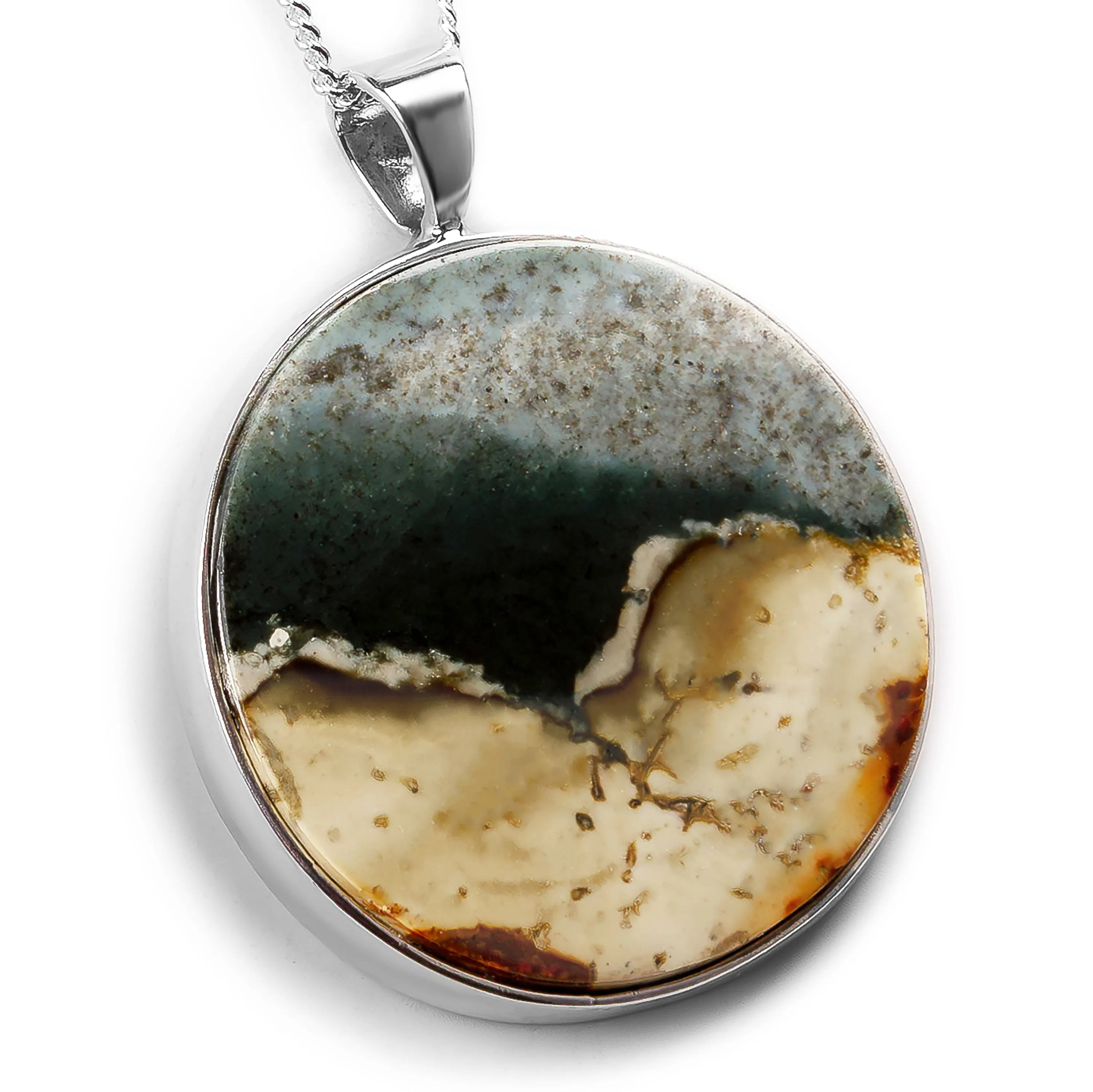 'Twilight Hills' Opalized Petrified Wood Necklace - Natural Designer Gemstone sold by Henryka