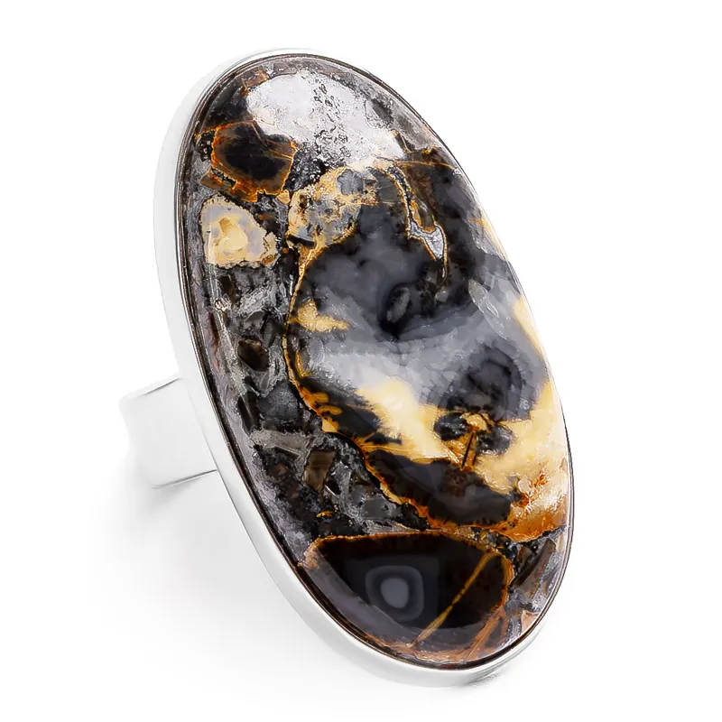 Fabulous Indonesian Maligano Jasper Statement Ring - Designer Gemstone sold by Henryka