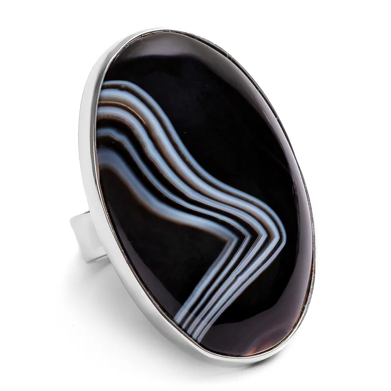 Perfect Botswana Agate Ring - Natural Designer Gemstone sold by Henryka