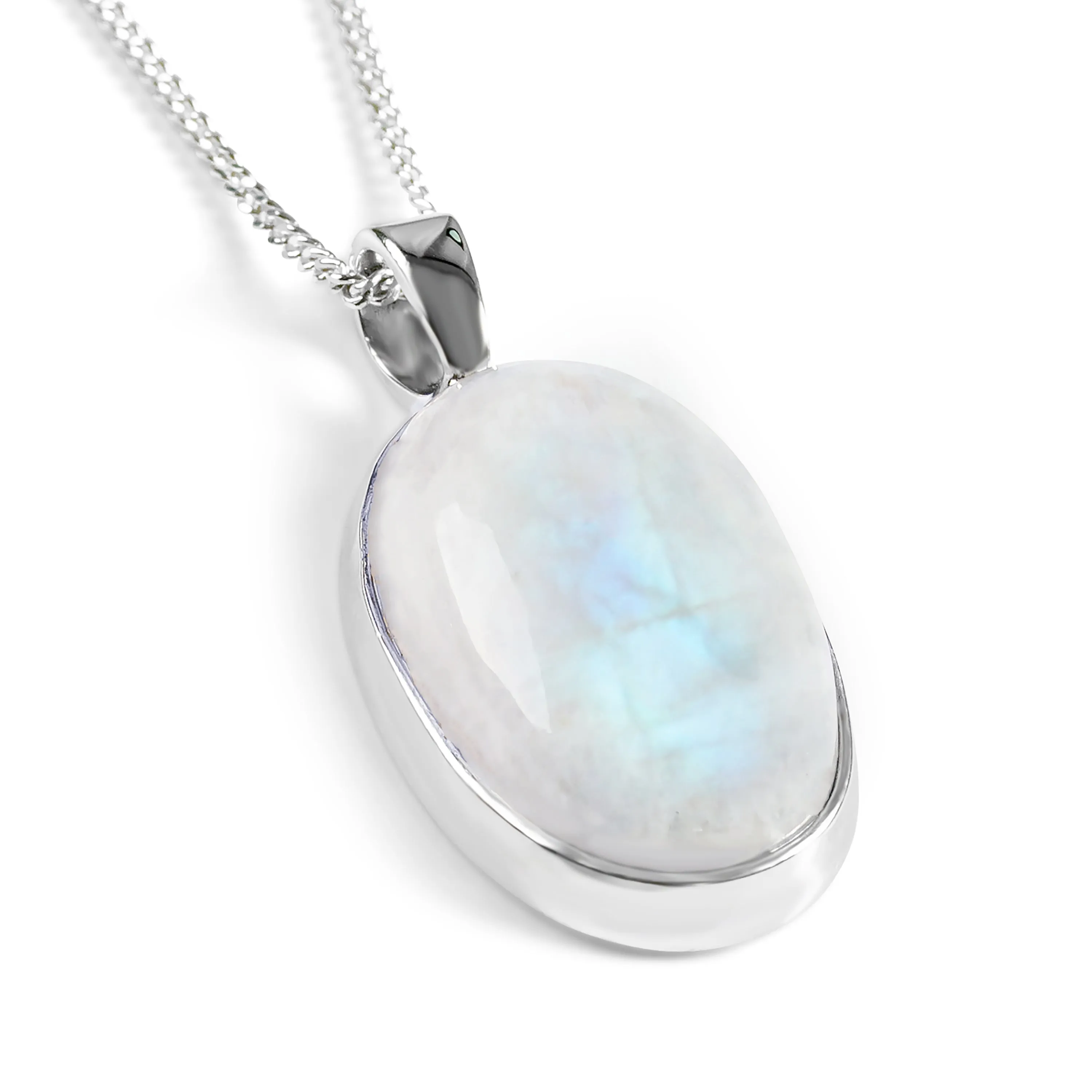 Perfect Blue Flash Moonstone Gemstone Necklace - Natural Designer Gemstone sold by Henryka