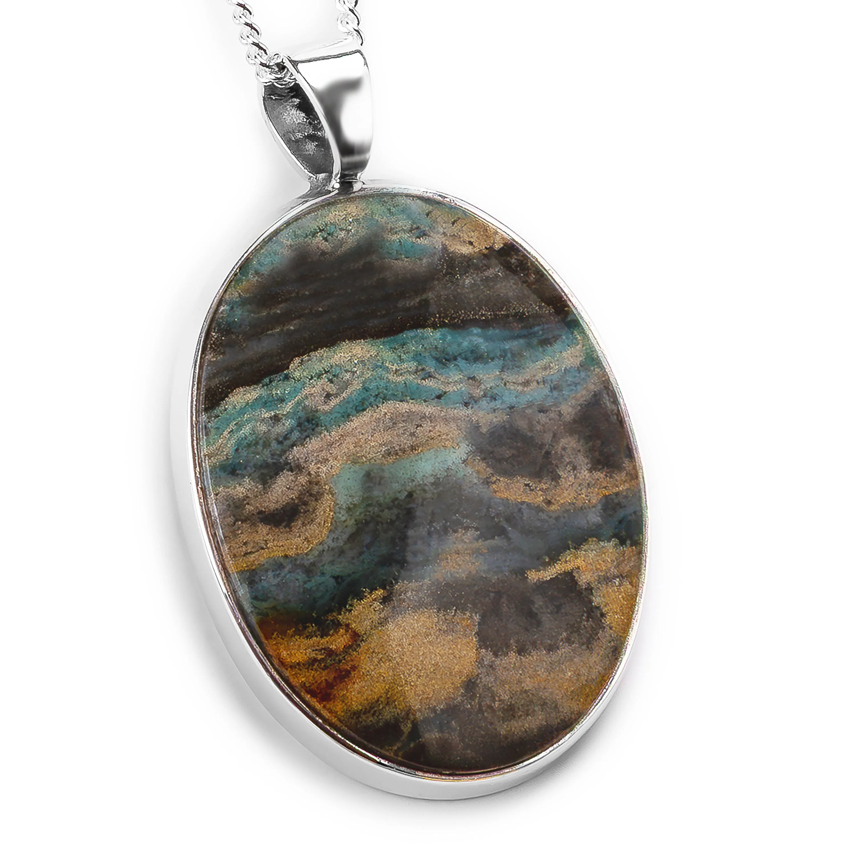 'Sky at Night' Opalized Petrified Wood Necklace - Natural Designer Gemstone sold by Henryka