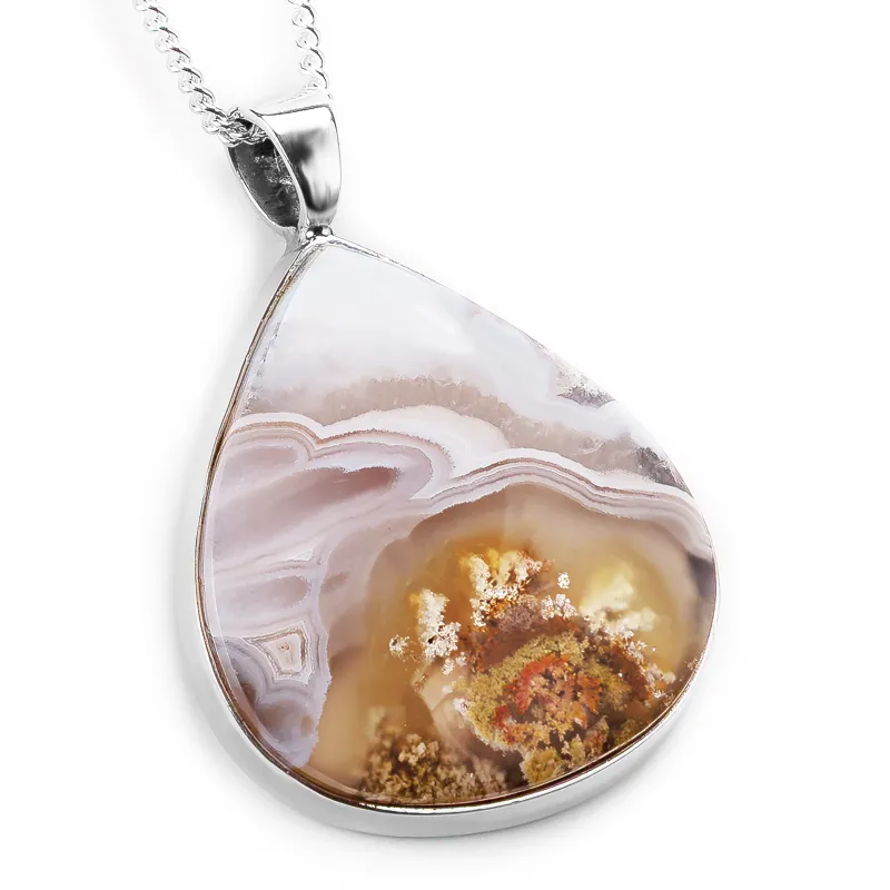 'Flower' Indonesian Moss Agate Necklace - Natural Designer Gemstone sold by Henryka