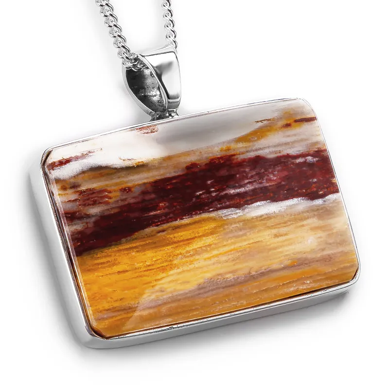 'Sunrise' Opalized Petrified Wood Necklace - Natural Designer Gemstone sold by Henryka
