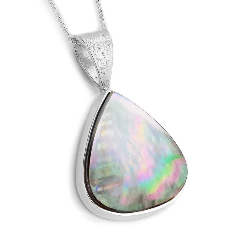 Shimmery Tahitian Black Mother of Pearl Necklace - Natural Designer Gemstone sold by Henryka