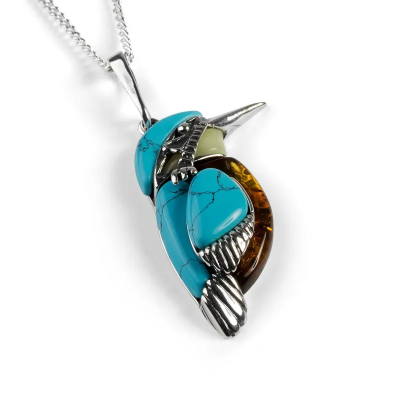 Large Kingfisher Bird Necklace sold by Henryka