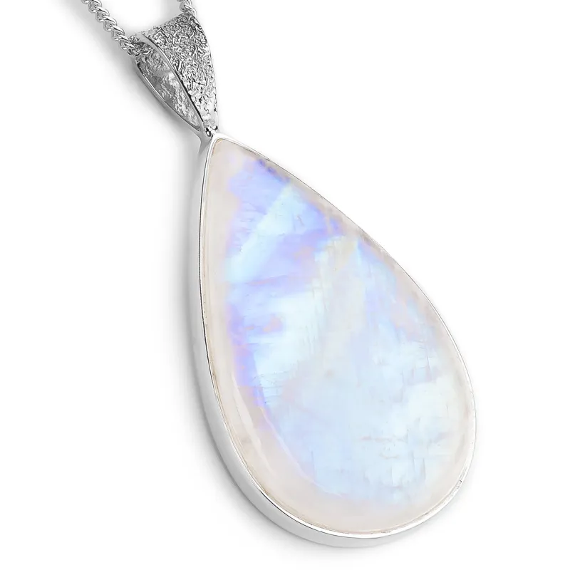 MAJESTIC & Top Quality  Rainbow Moonstone Necklace - Natural Designer Gemstone sold by Henryka
