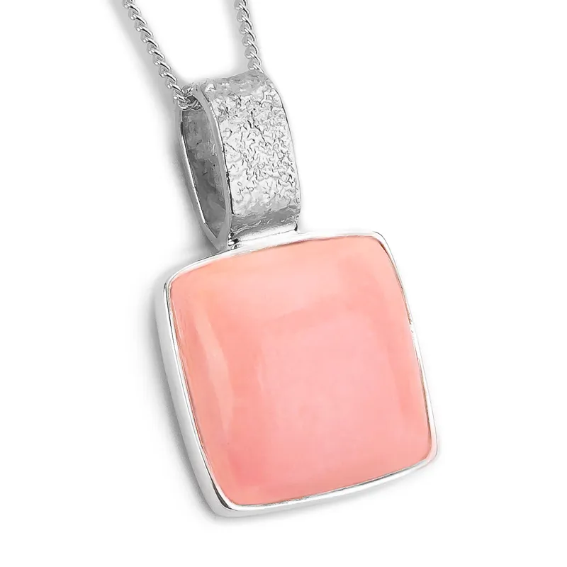 Peruvian Pink Opal Gemstone Necklace - Natural Designer Gemstone sold by Henryka