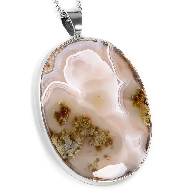GRAND Indonesian Moss Agate Necklace - Natural Designer Gemstone sold by Henryka