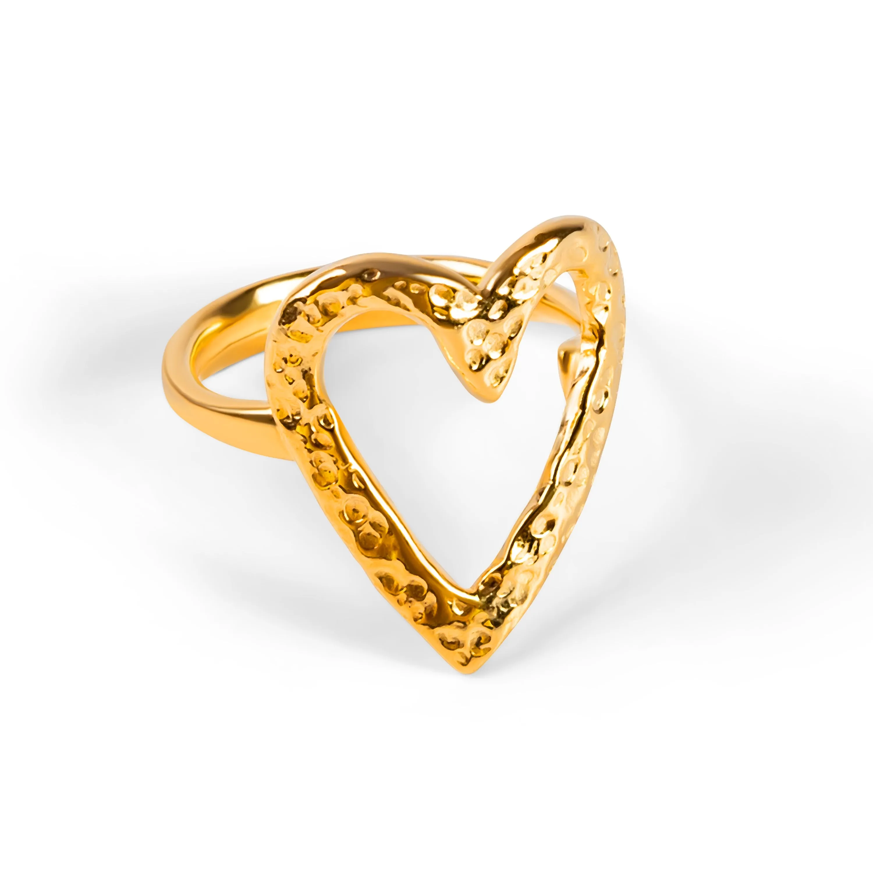 Open Heart Ring in Sterling Silver with 24ct Gold sold by Henryka