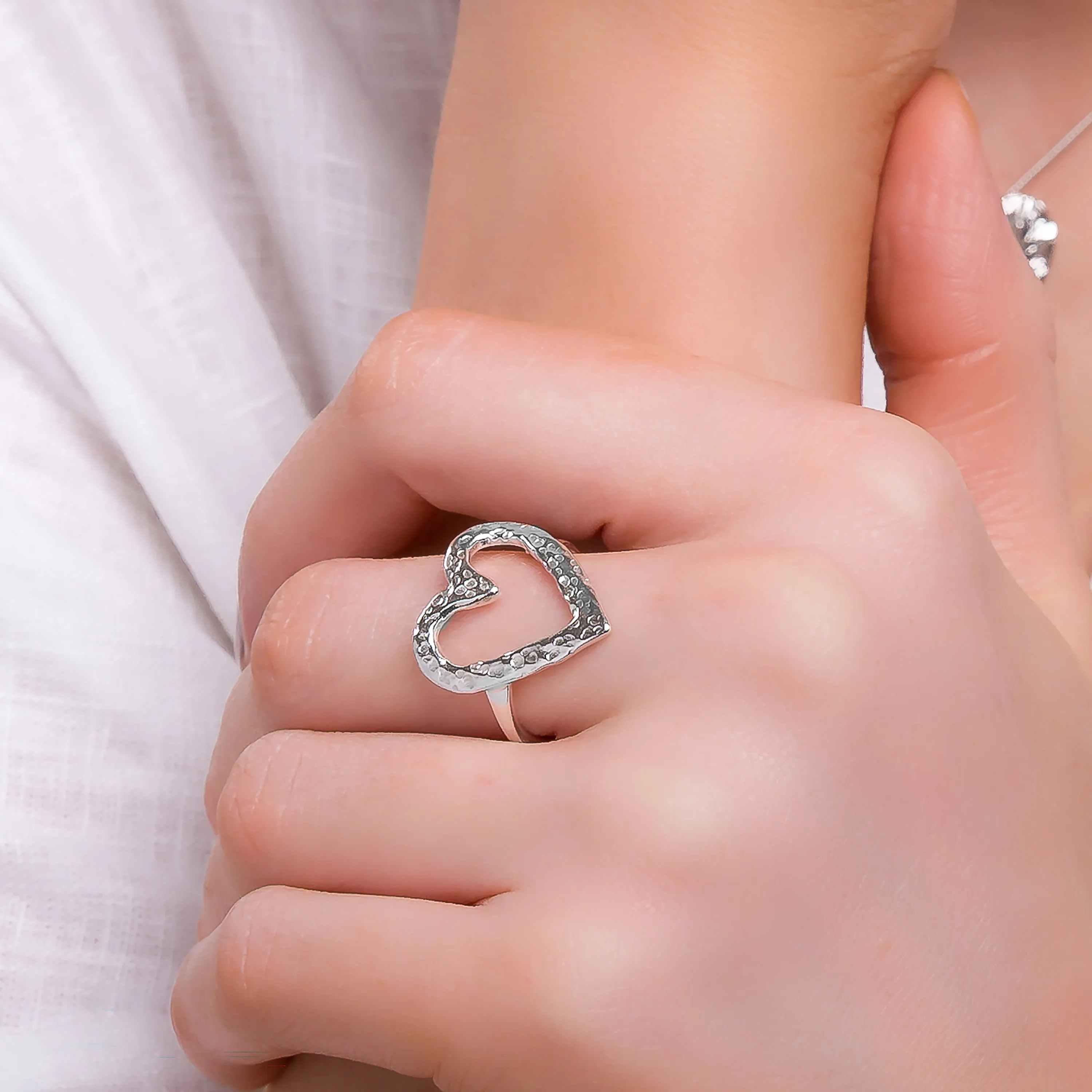 Open Heart Ring in Sterling Silver sold by Henryka product image thumbnail 2